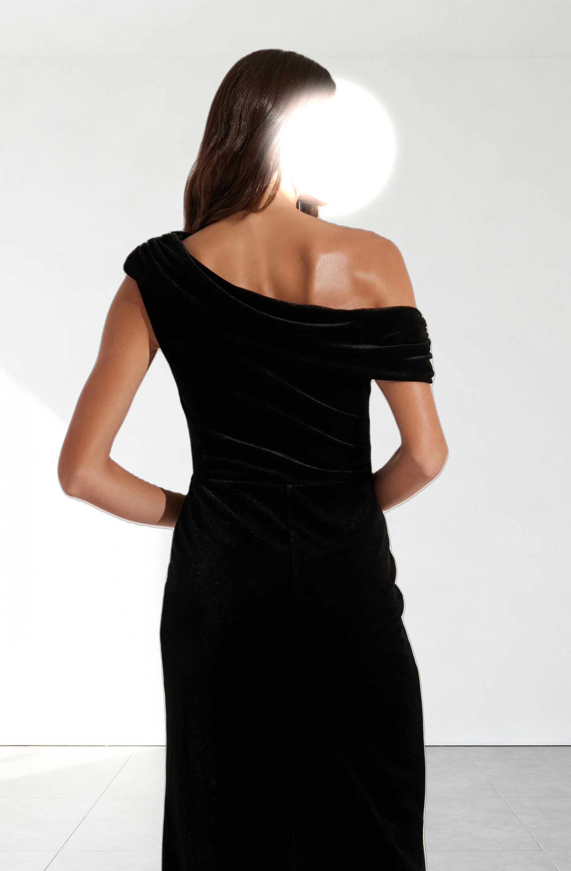 Velvet Off Shoulder Midi Dress