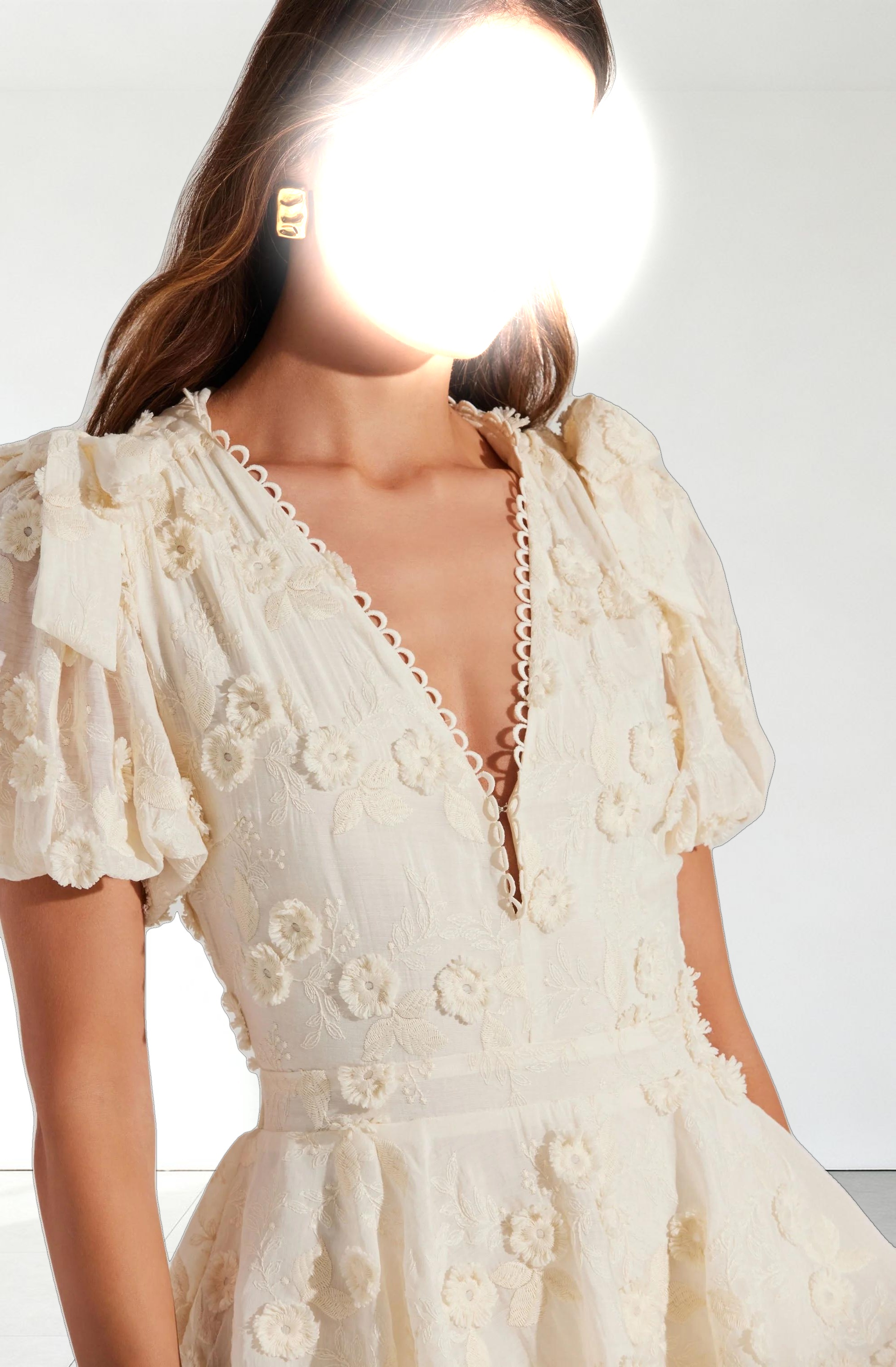 Arianell Embroidered Floral Tiered Dress