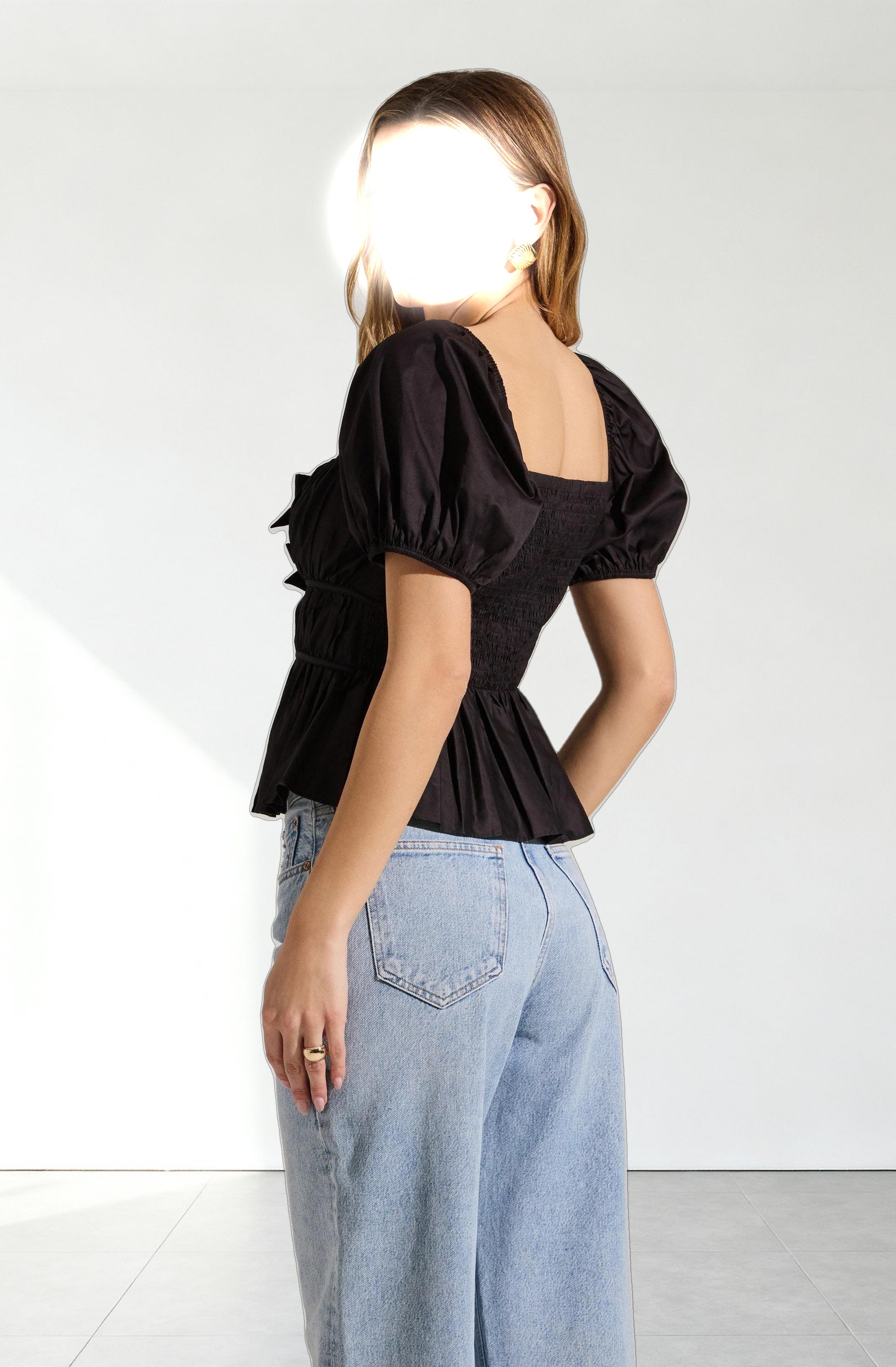 Bow Front Peplum Top