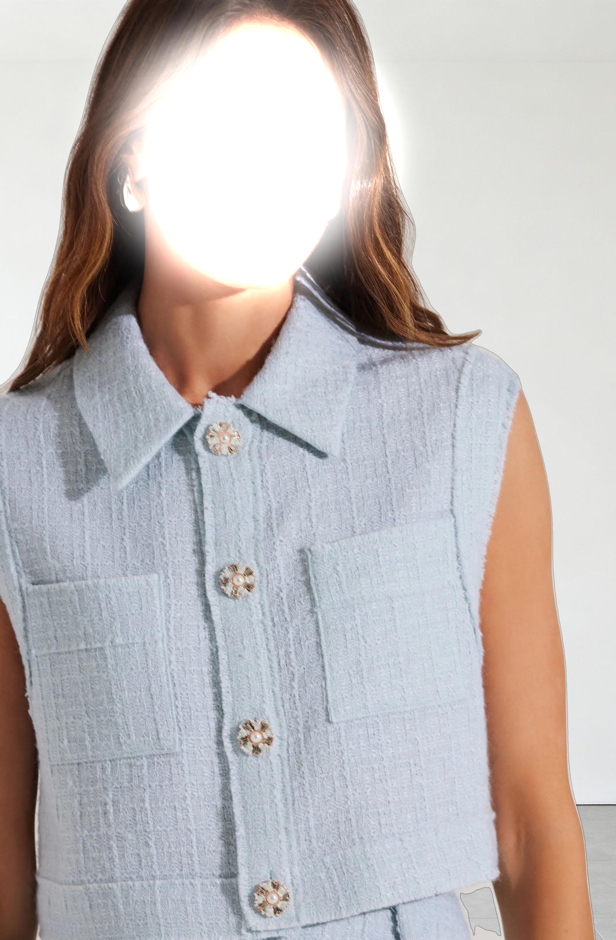 Jhene Tweed Sleeveless Top