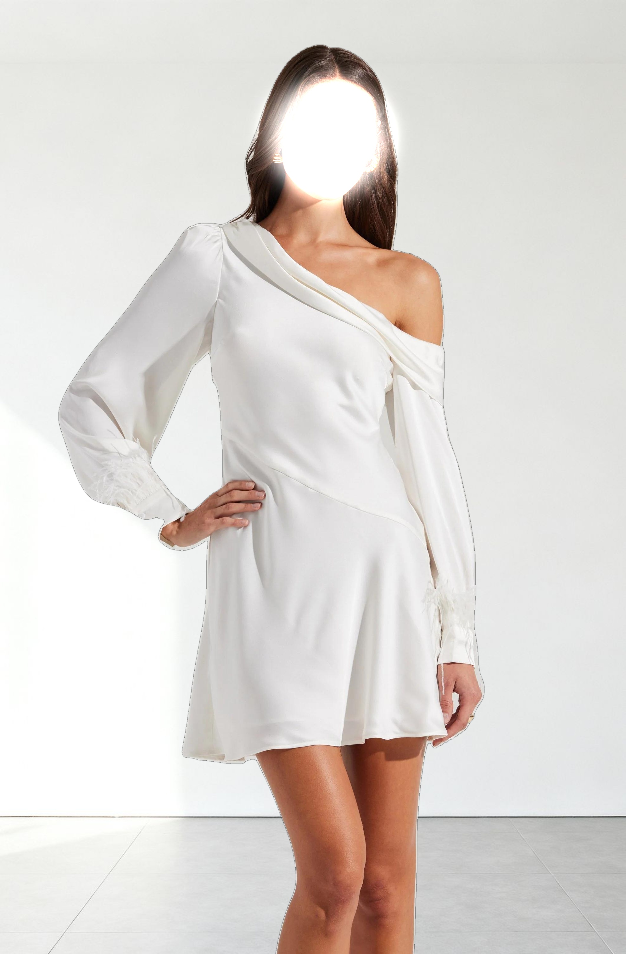 Augusta Feather Trim Mini Dress
