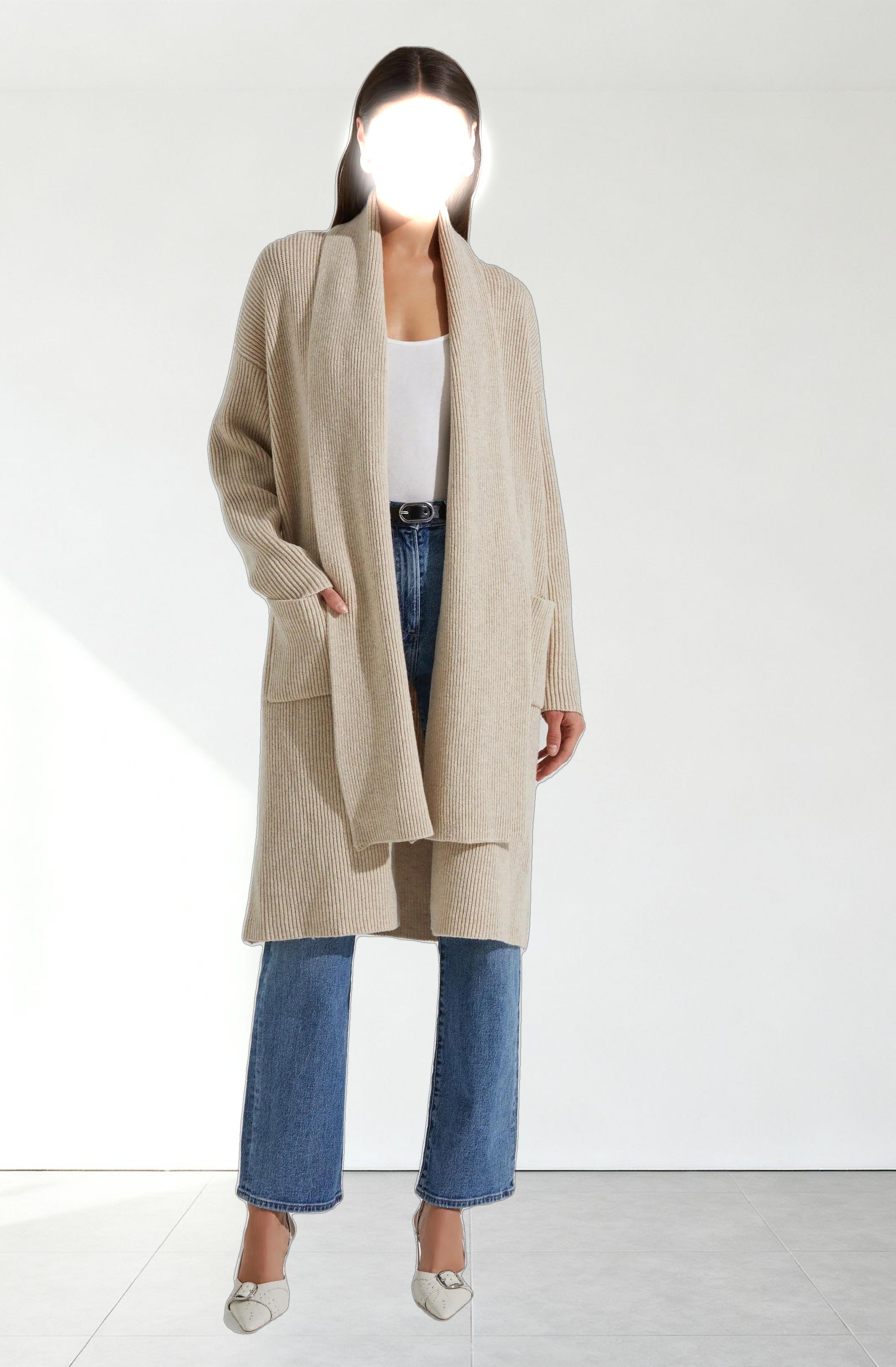 Noemi Ribbed Scarf Cardigan