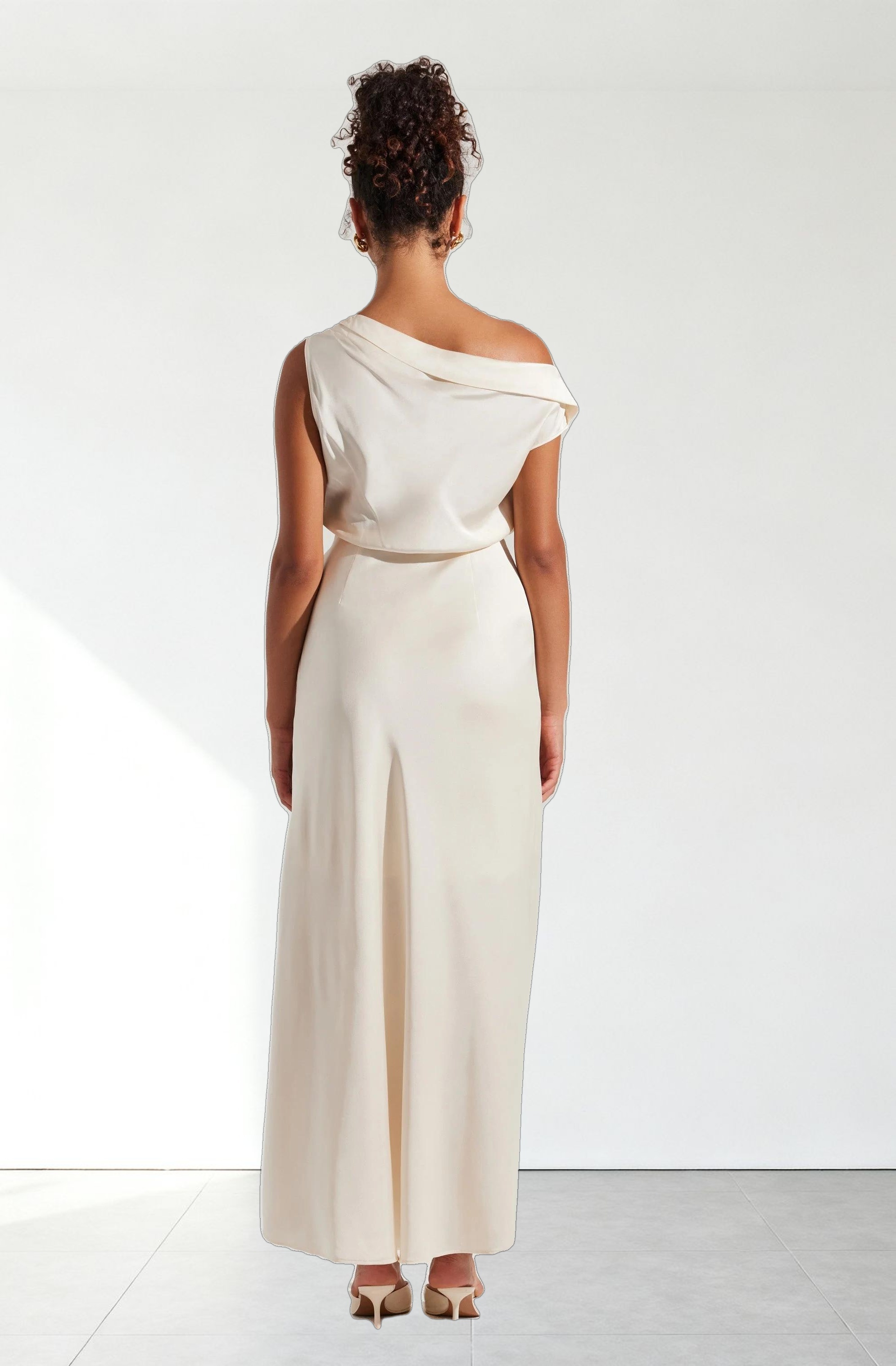 Monroe Satin Off Shoulder Dress