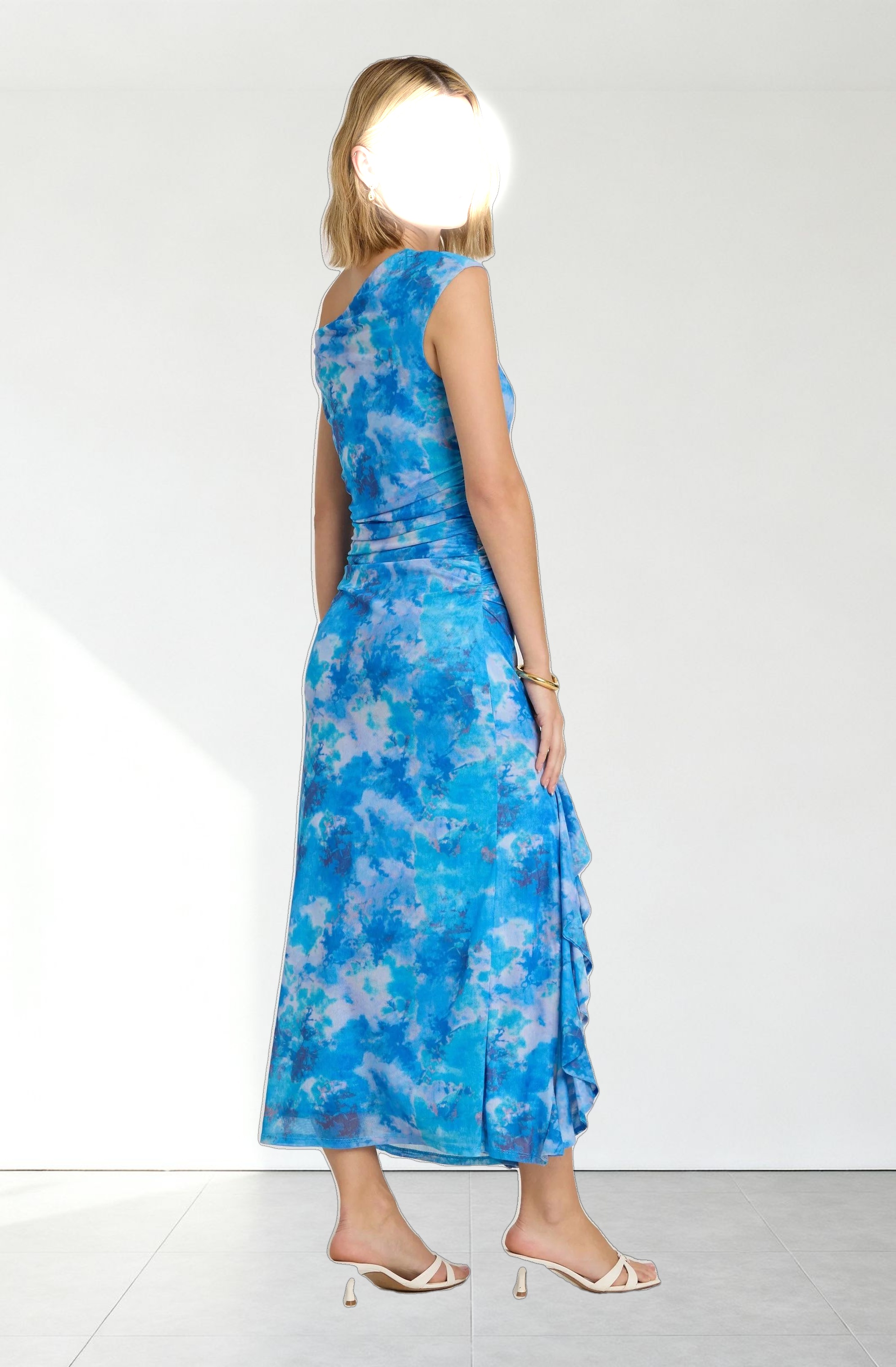 Off Shoulder Ruffle Midi Dress