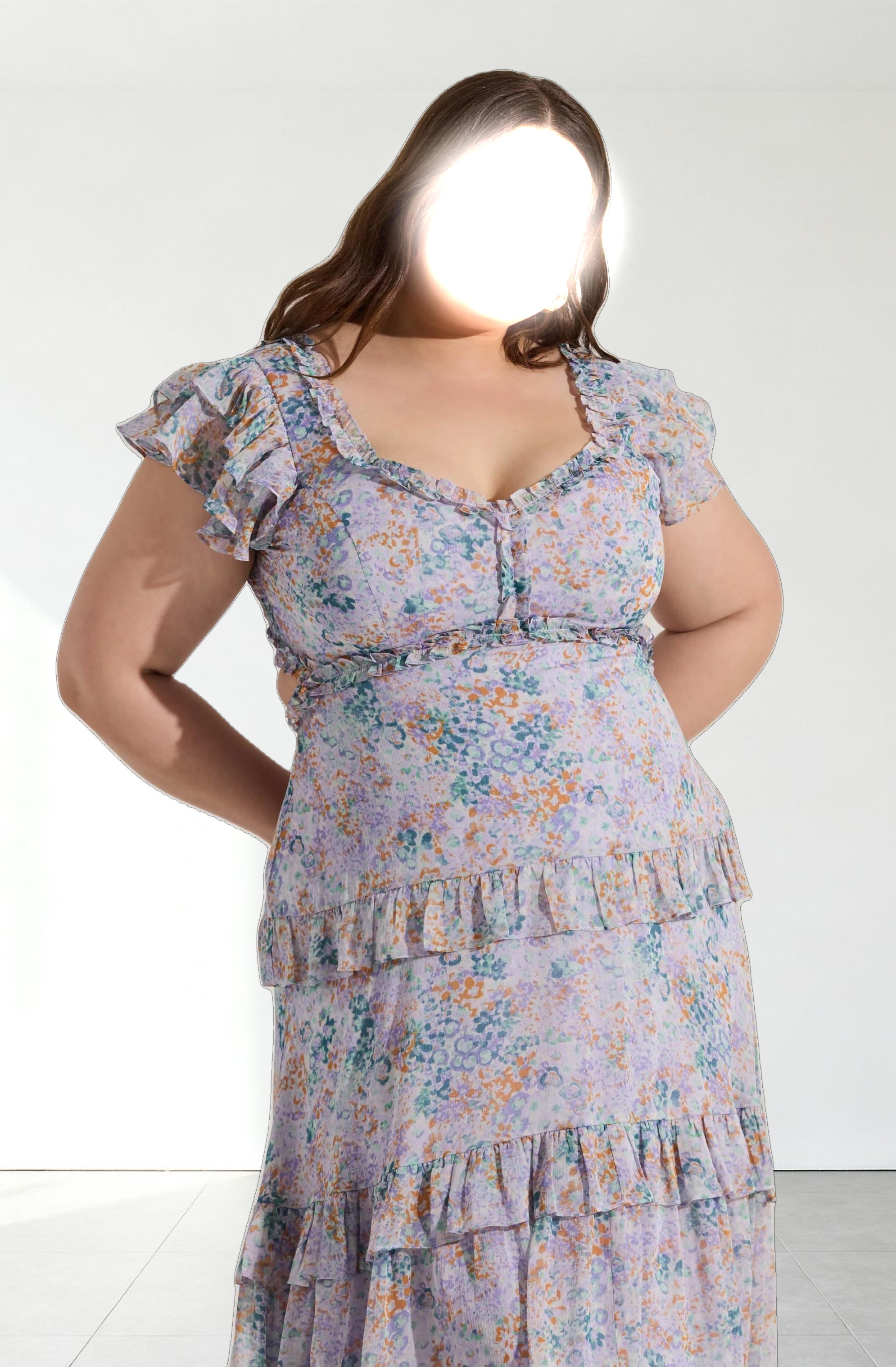 Mable Floral Tiered Ruffle Maxi Dress