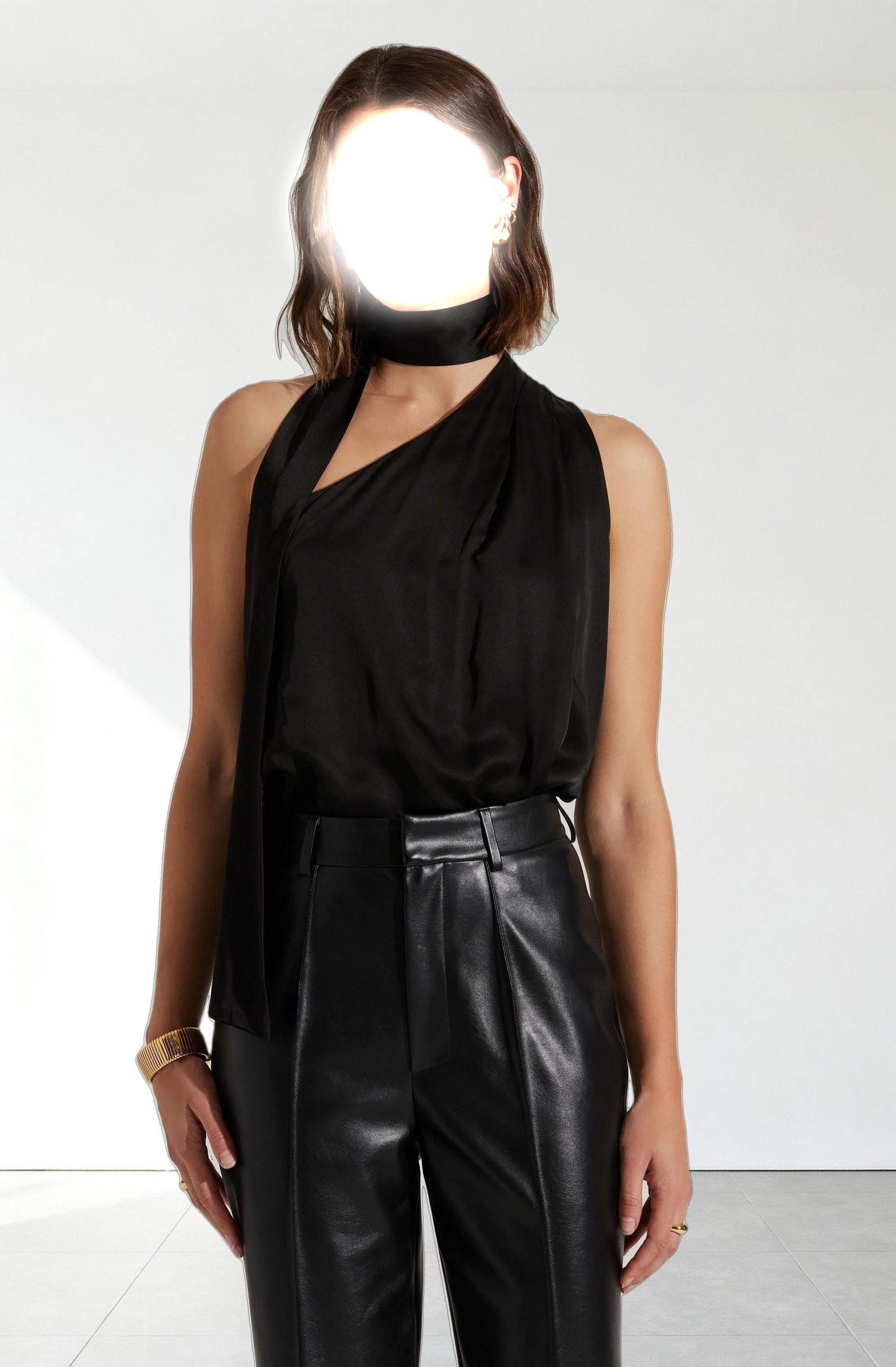 Partia Scarf Detail Asymmetric Top