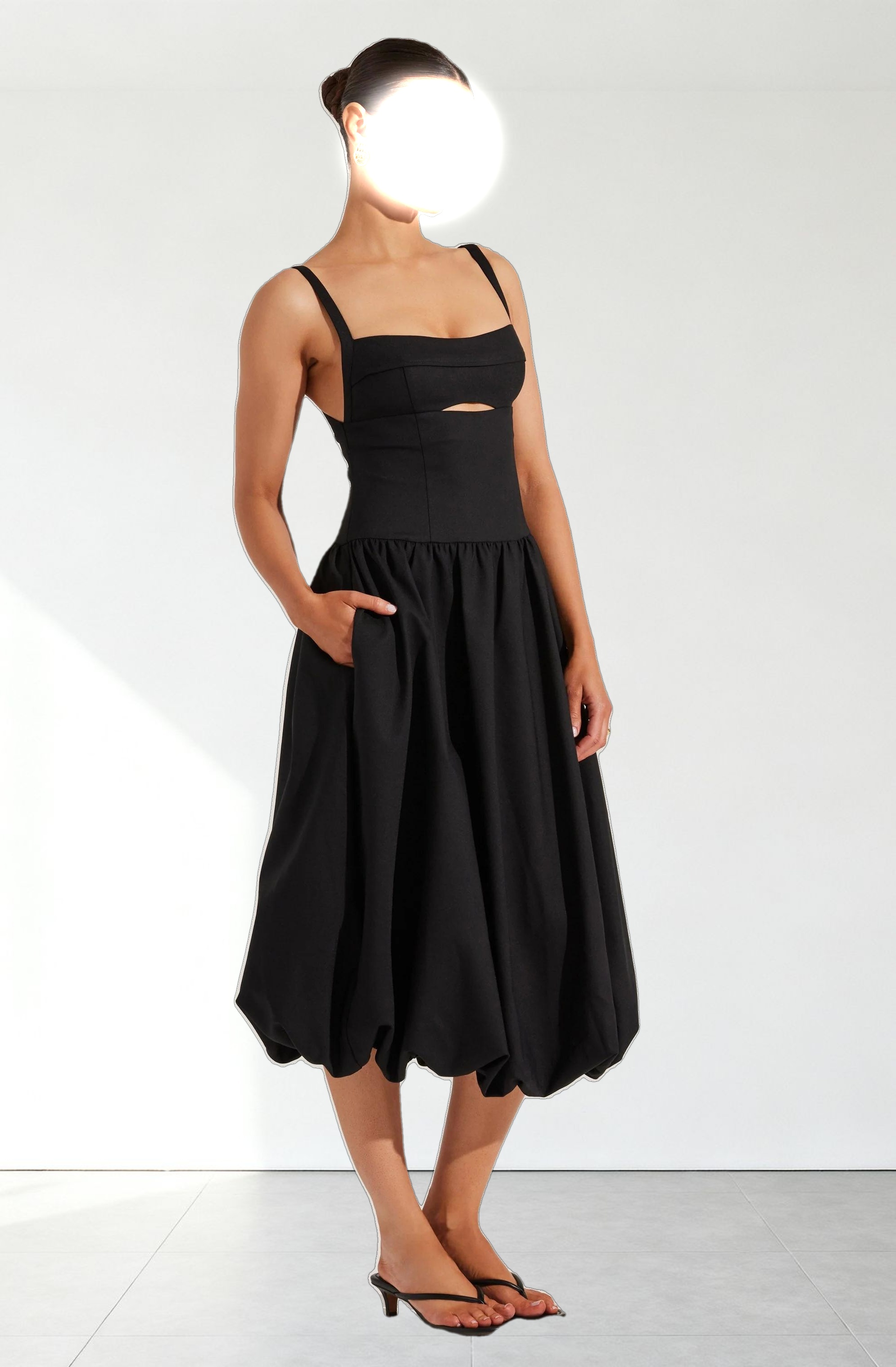 Jevi Sleeveless Bubble Midi Dress