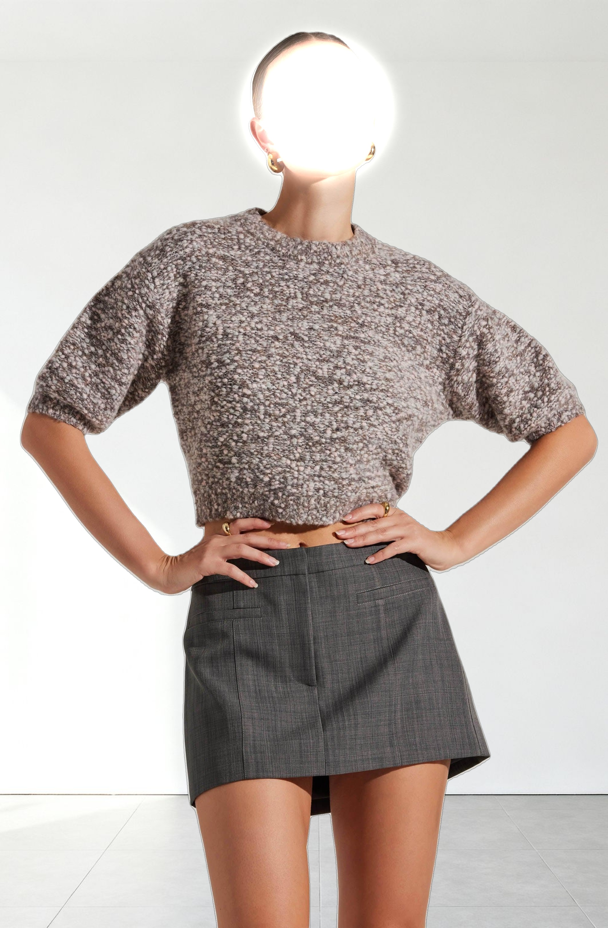 Collete Marled Cropped Sweater