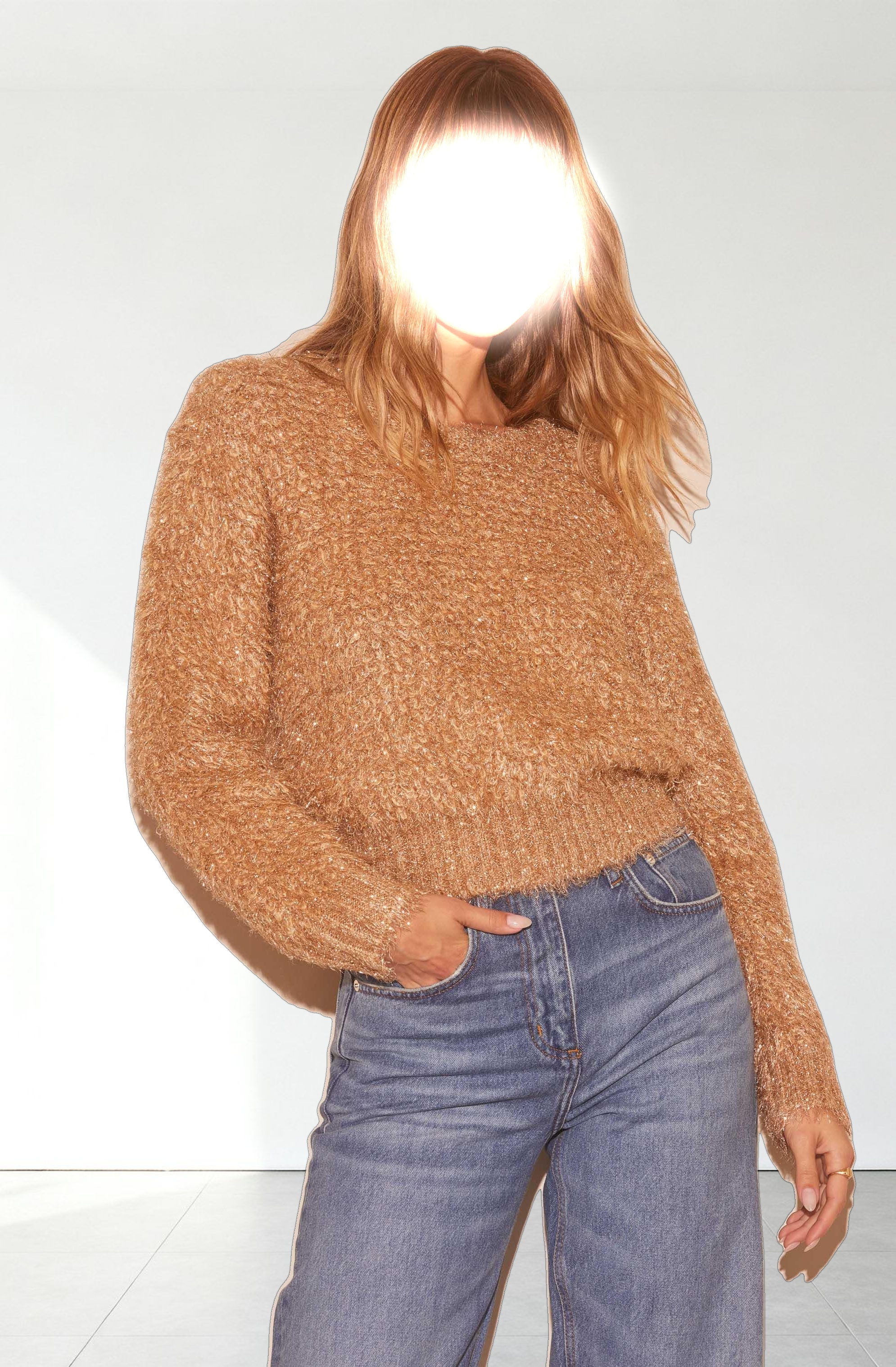 Alma Metallic Knit Sweater
