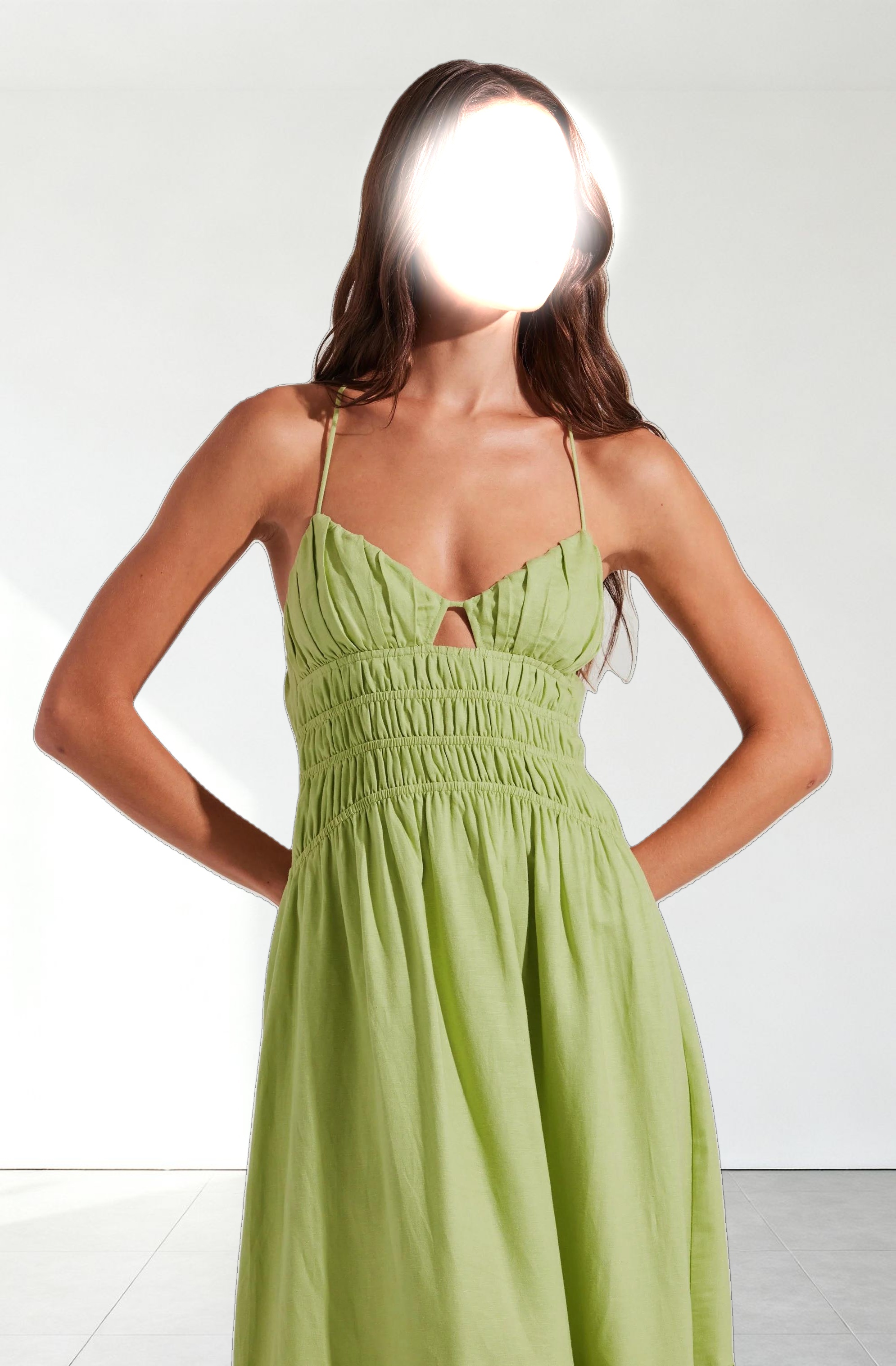 Eleni Linen-Blend Midi Dress