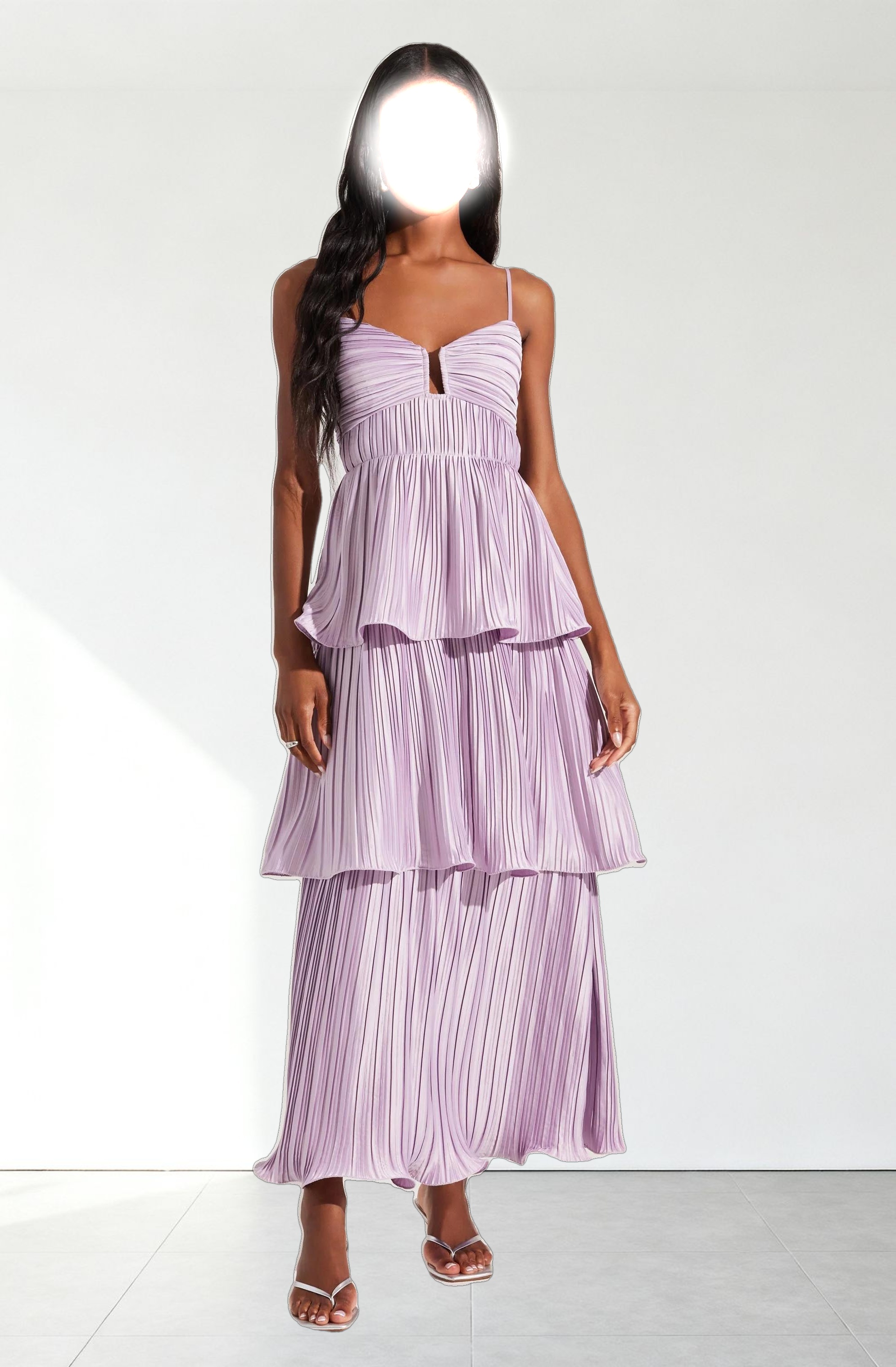 Lupin Pleated Tiered Maxi Dress