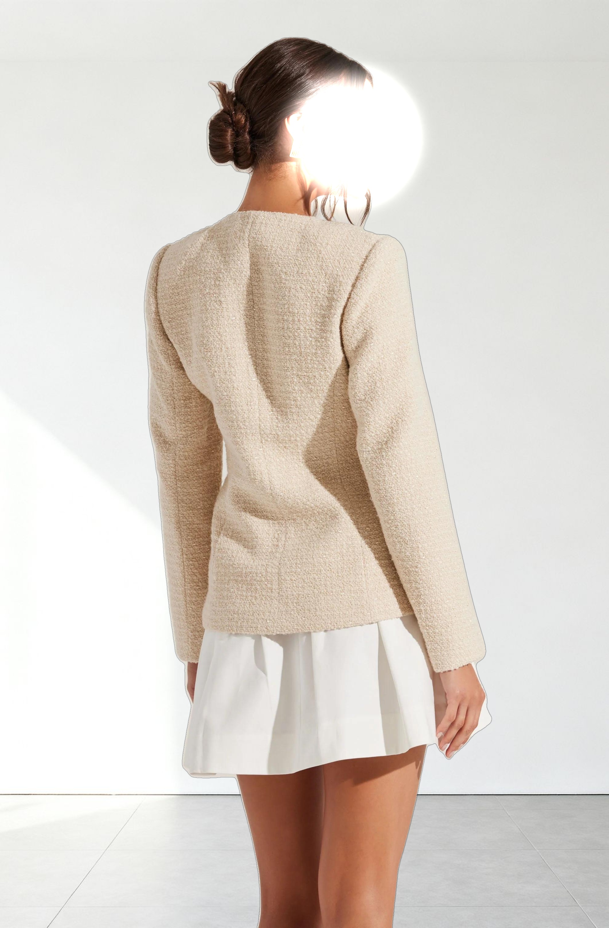 Lysanor Collarless Tweed Jacket