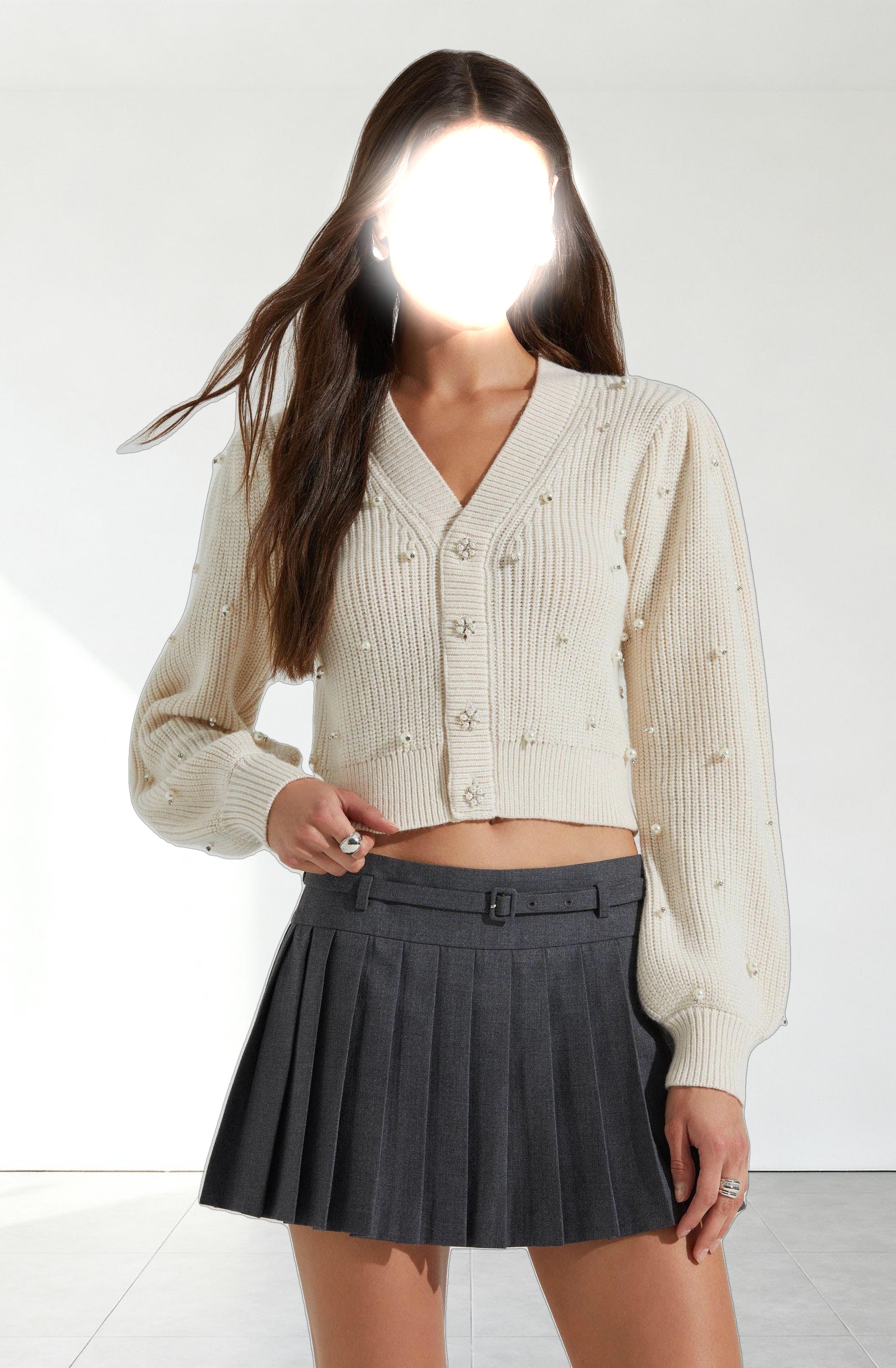 Delsie Pearl Embellished Cardigan