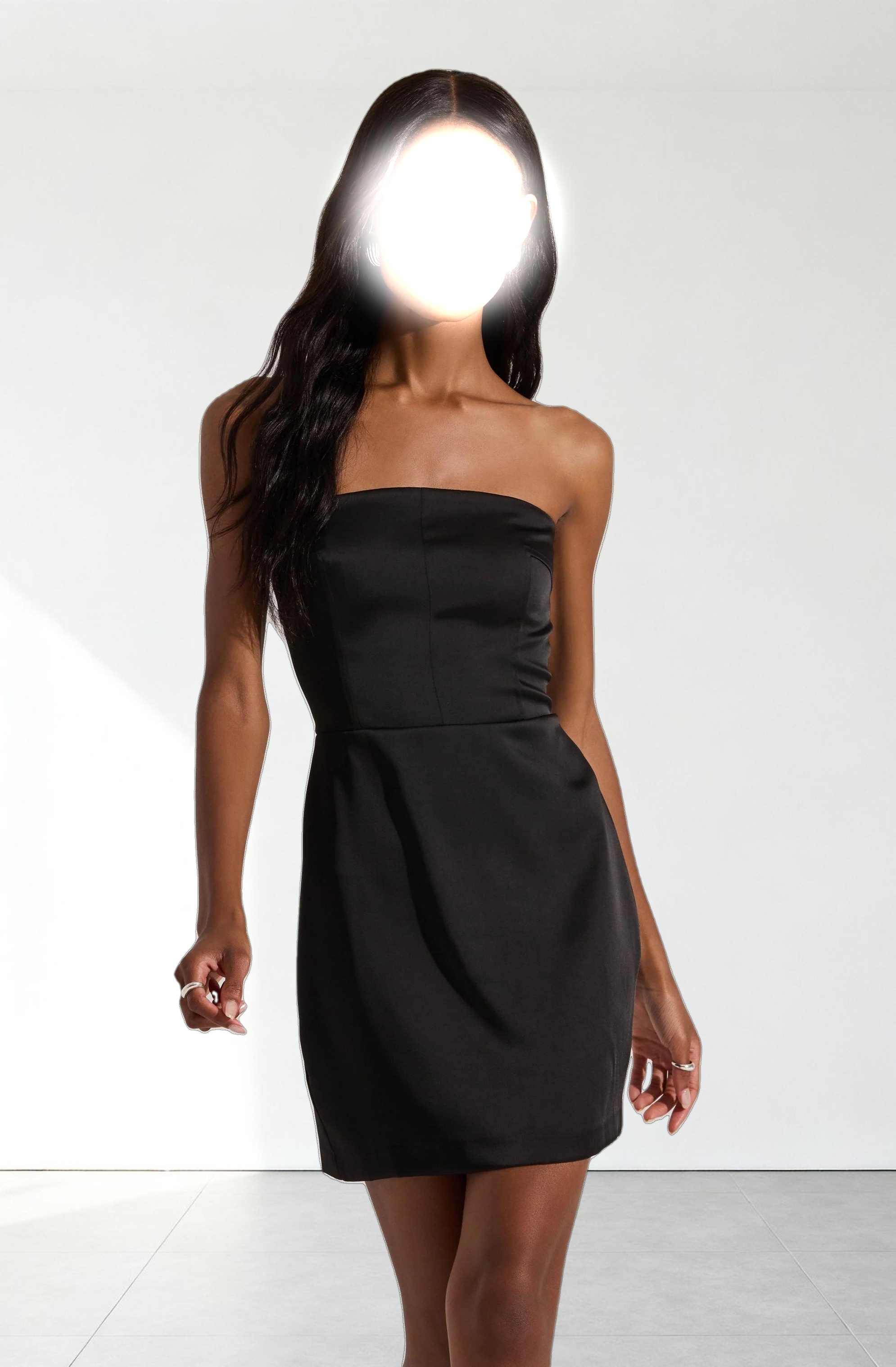 Satin Strapless Mini Dress