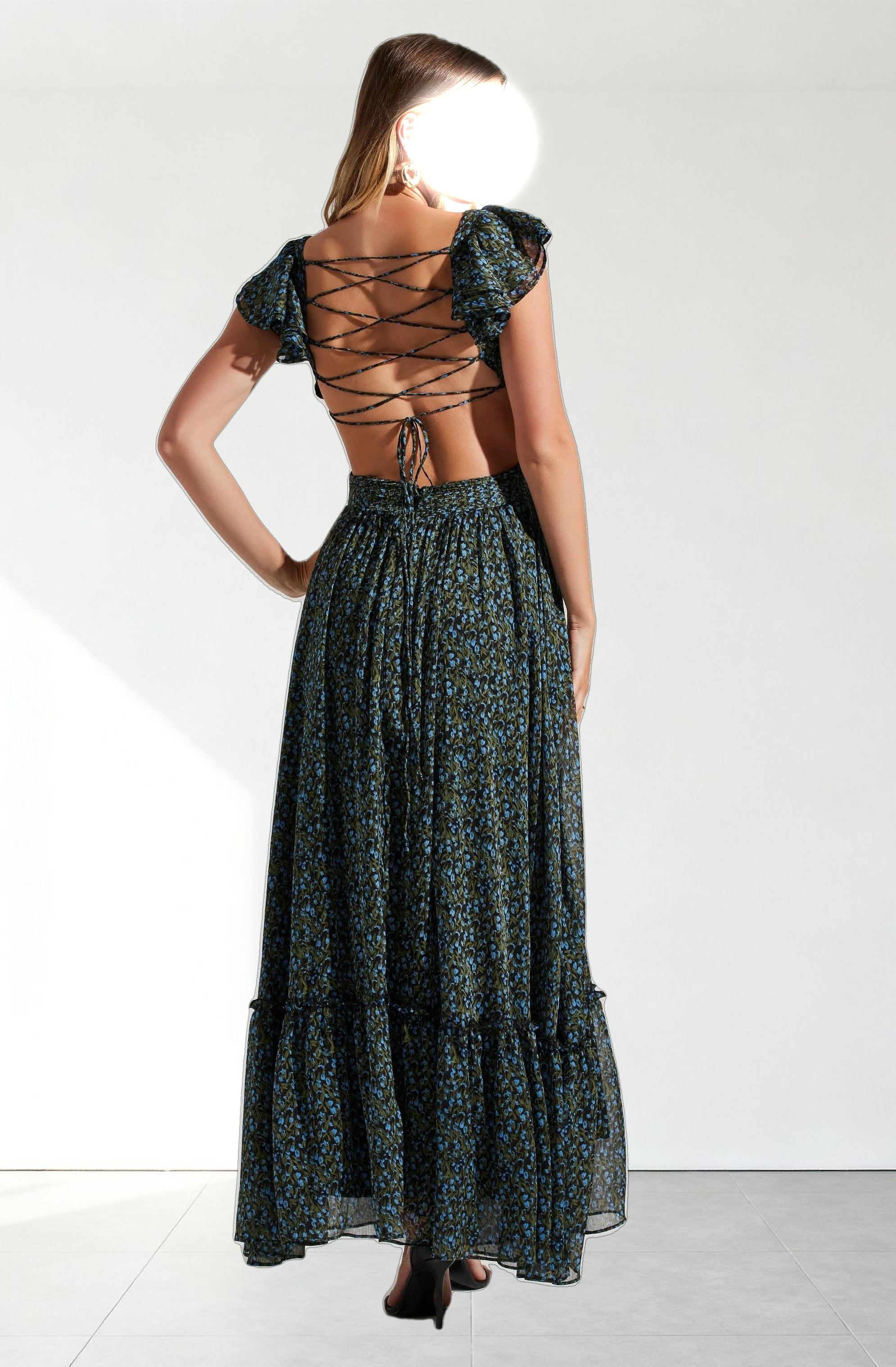 Primrose Floral Strappy Back Maxi Dress