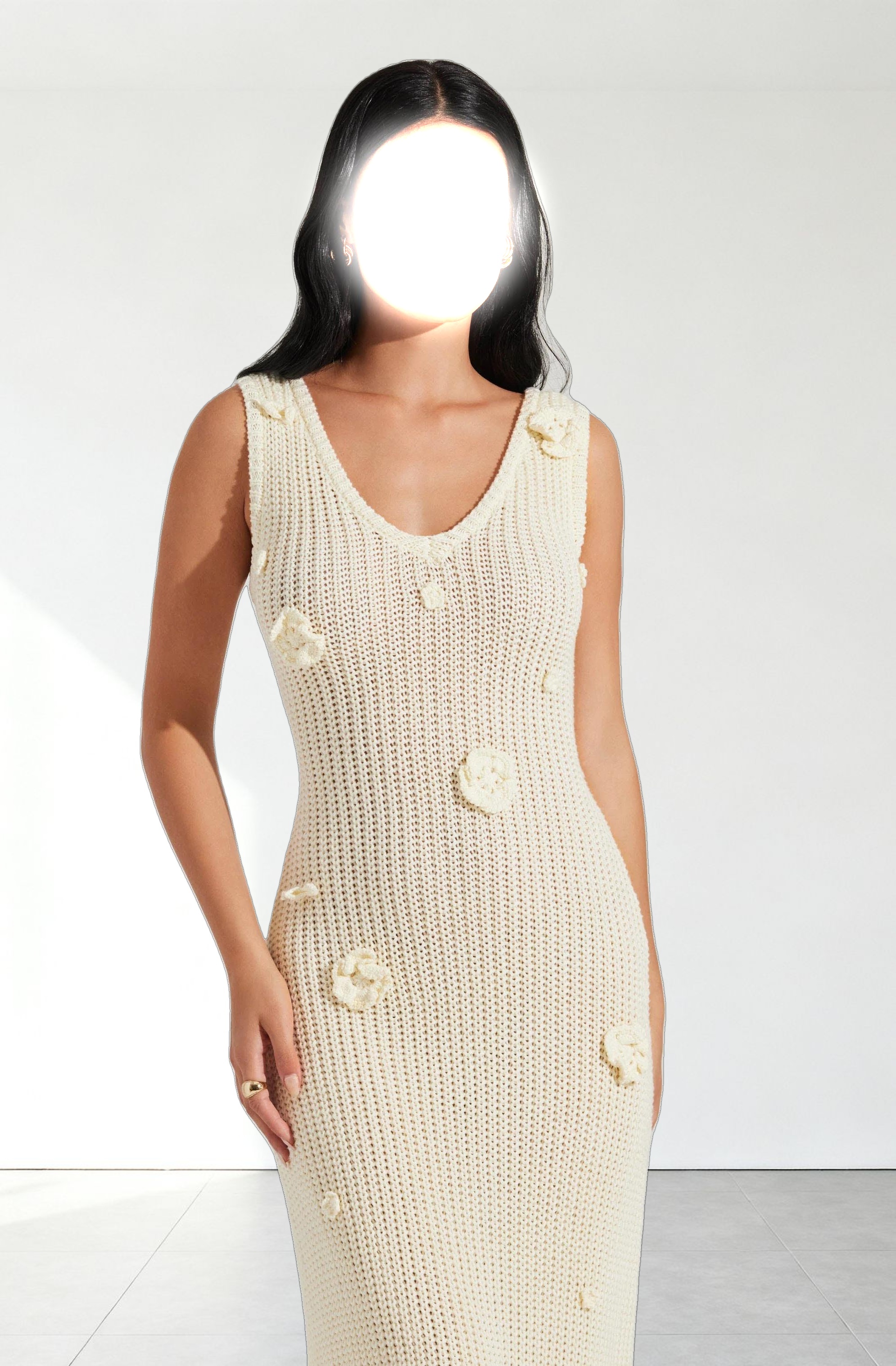 Ainhoa 3D Floral Sweater Dress