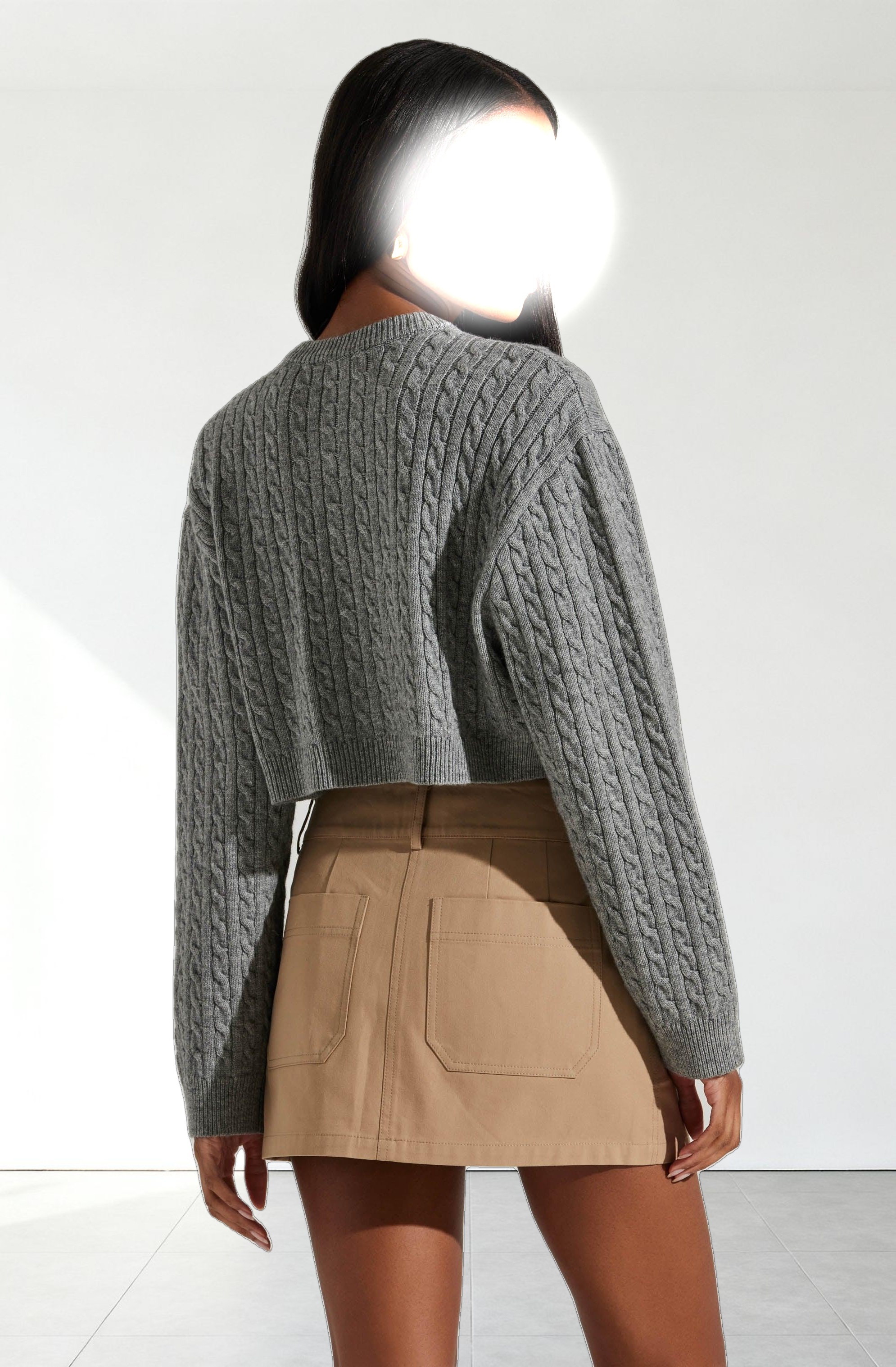 Sebille Cropped Cable Cardigan