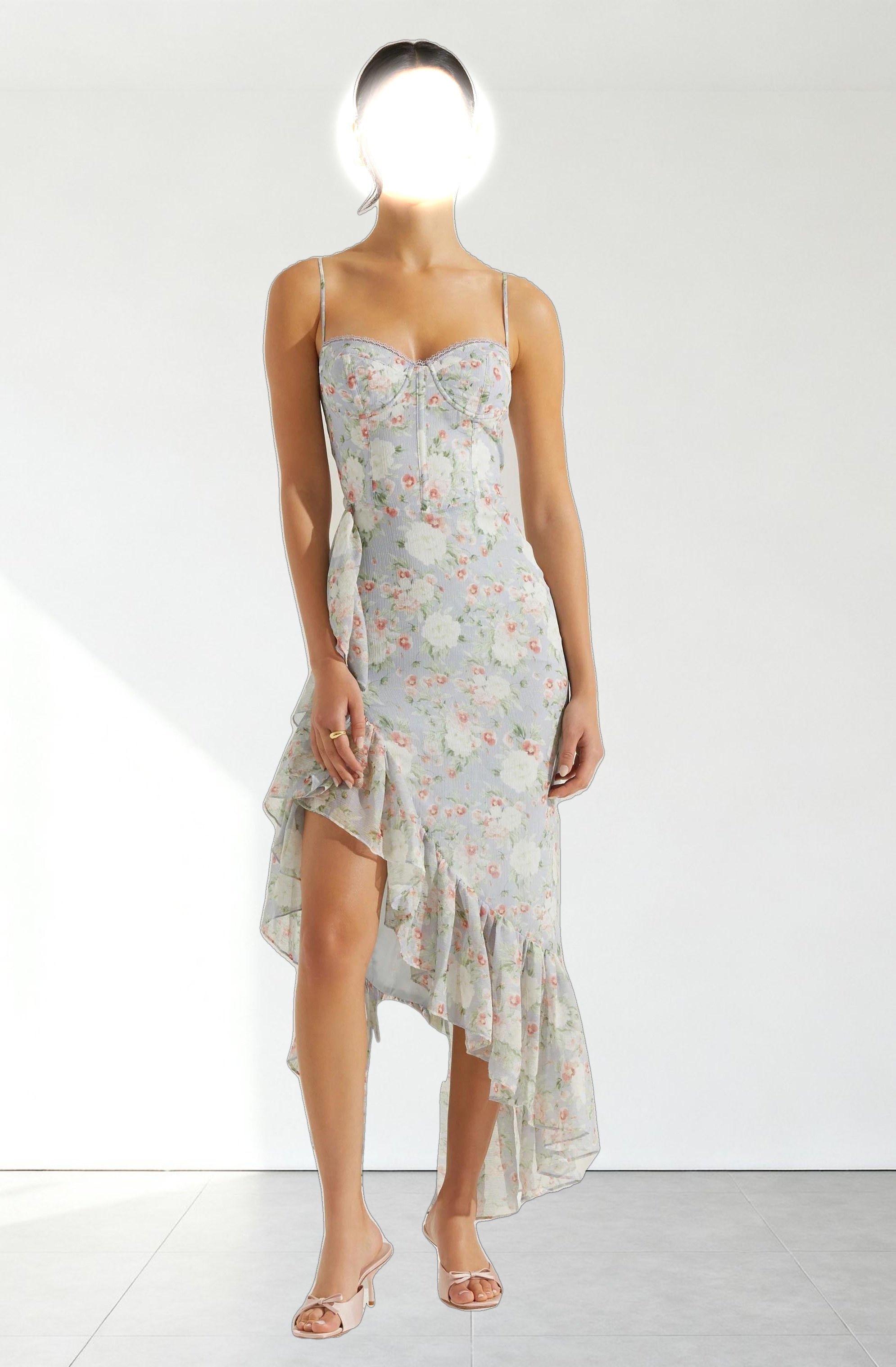 Brisbane Asymmetrical Floral Midi Dress
