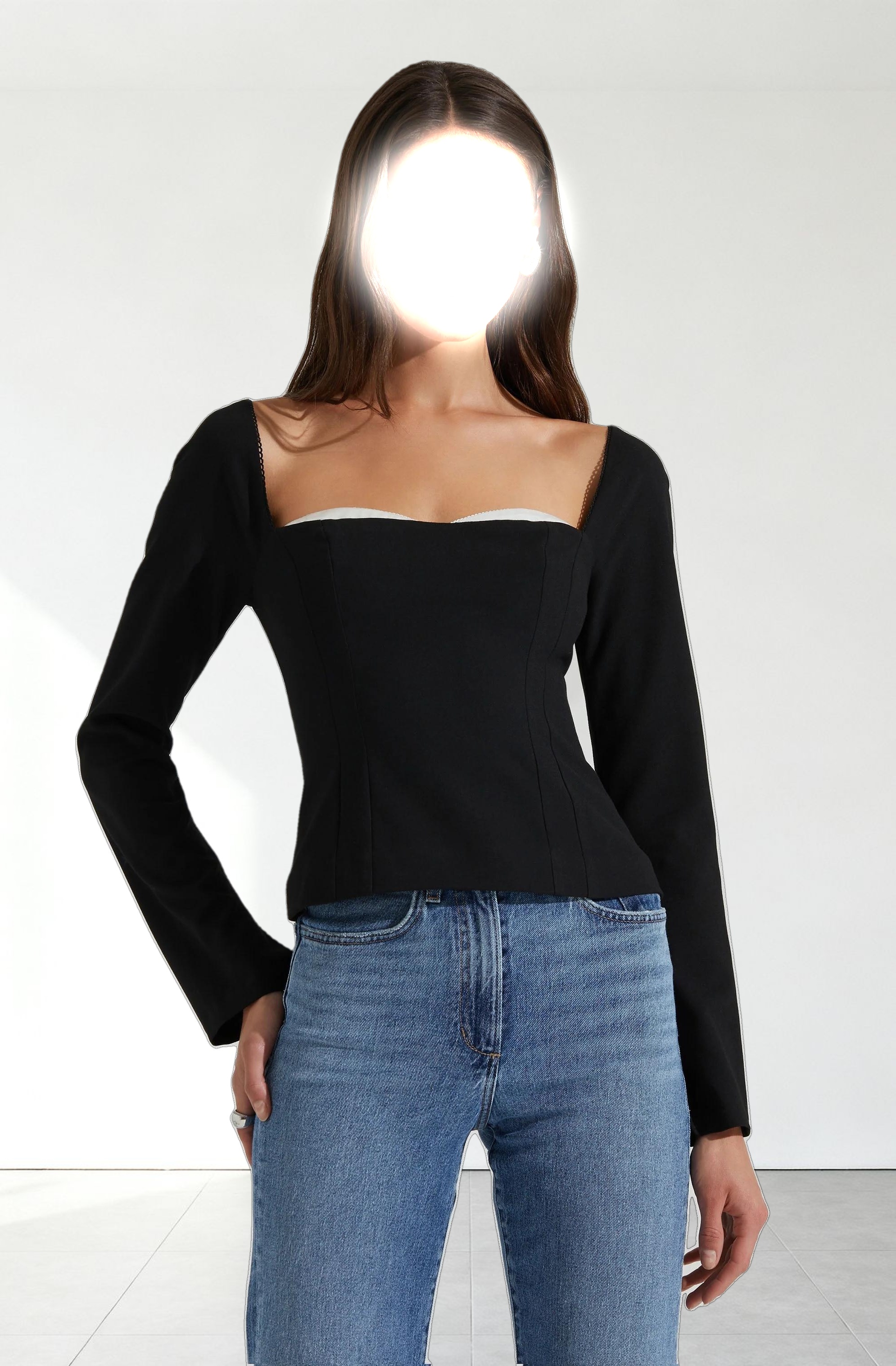 Whitley Peekaboo Contrast Top