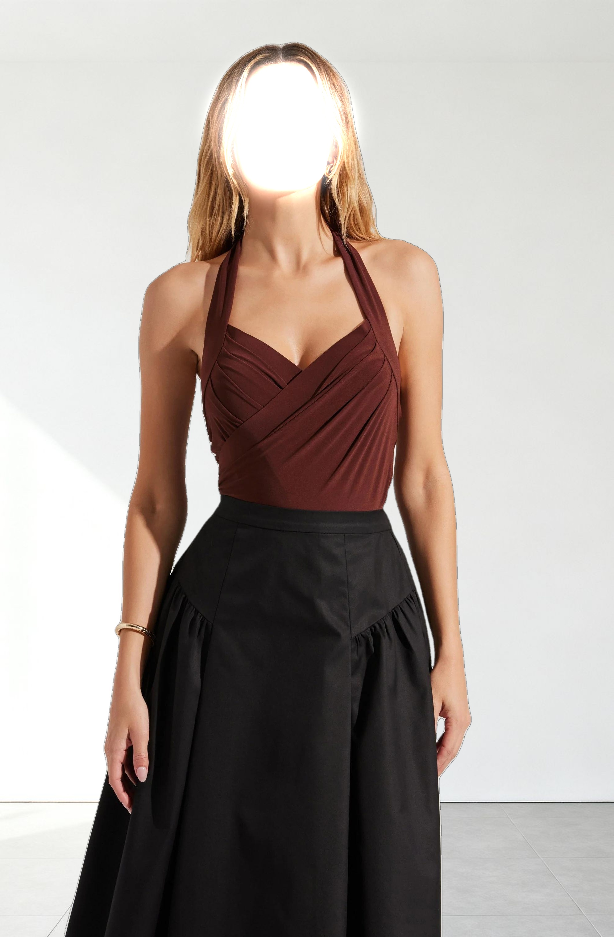 Dyanna Crossover Halter Bodysuit