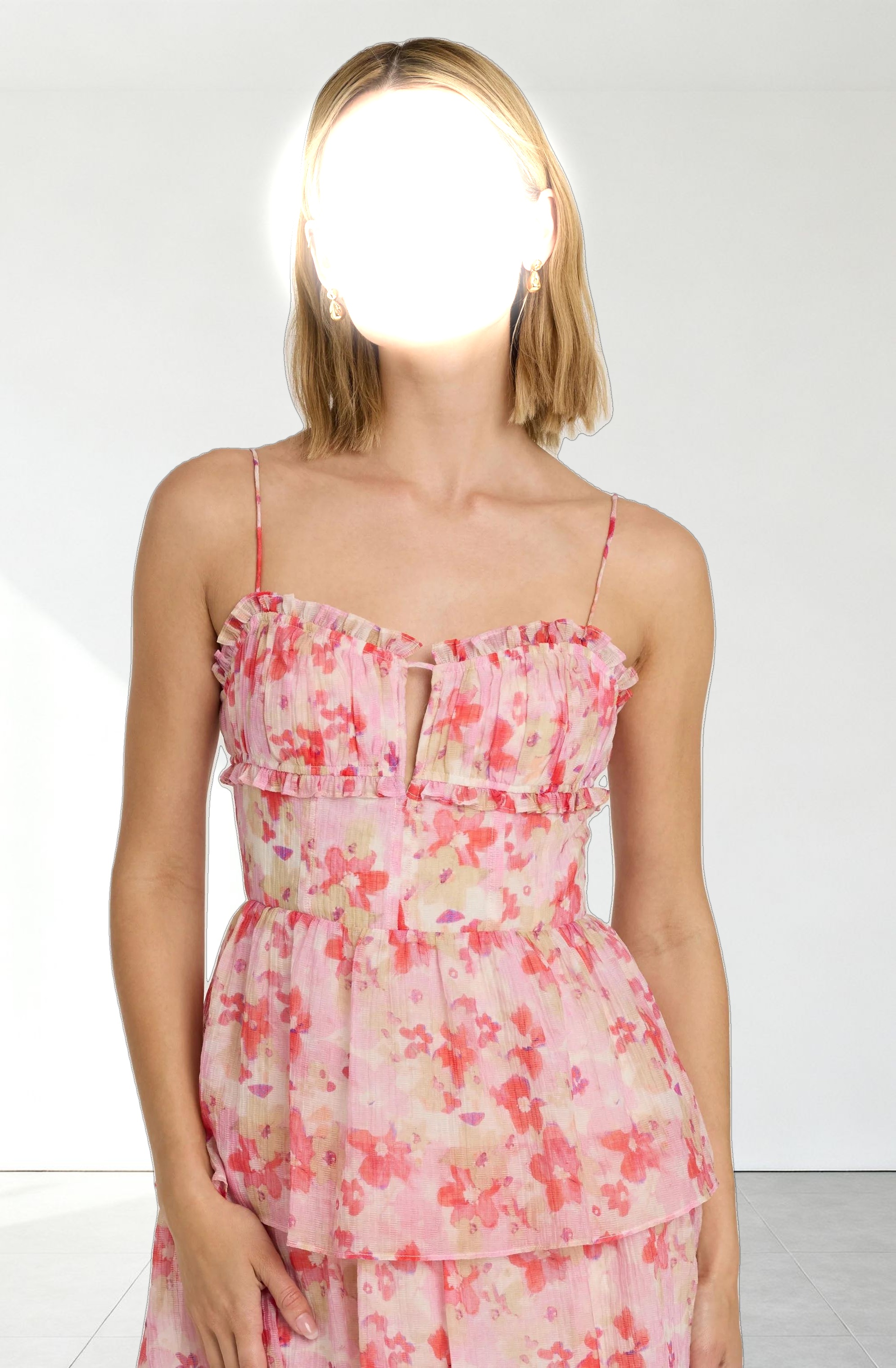 Vonnessa Pleated Tiered Maxi Dress