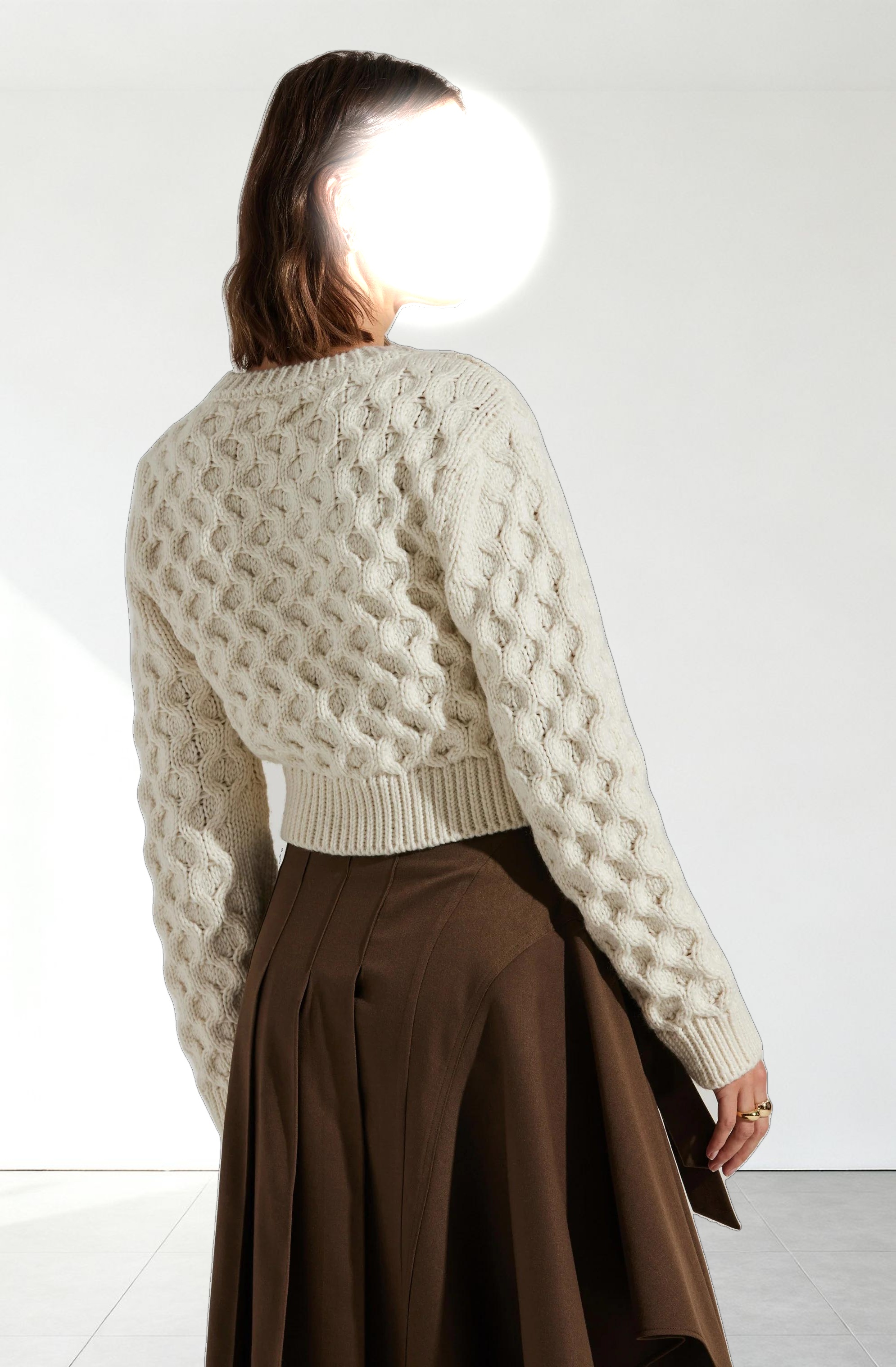 Caila Cable Knit Cropped Sweater