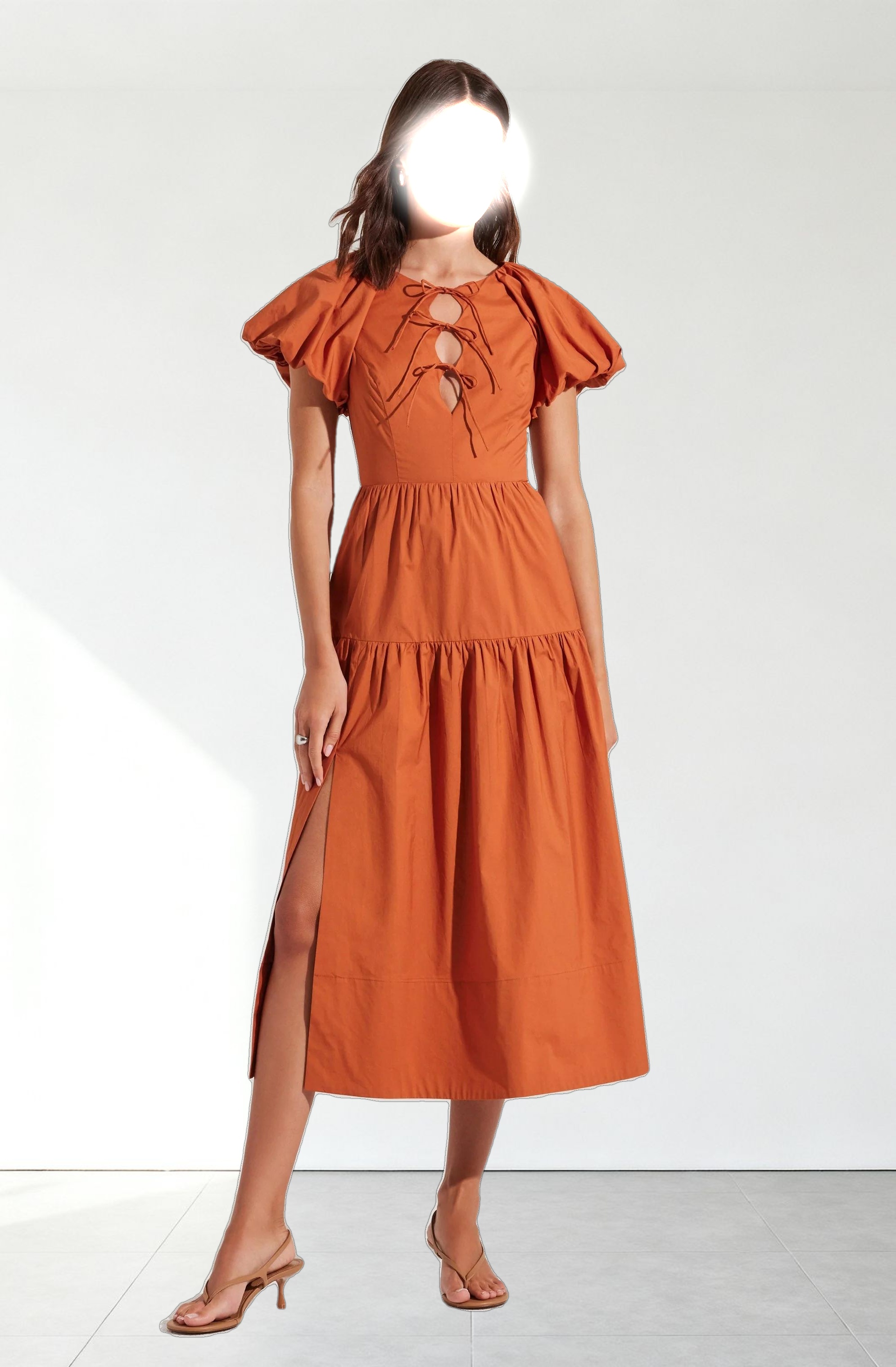 Aine Tie-Front Midi Dress