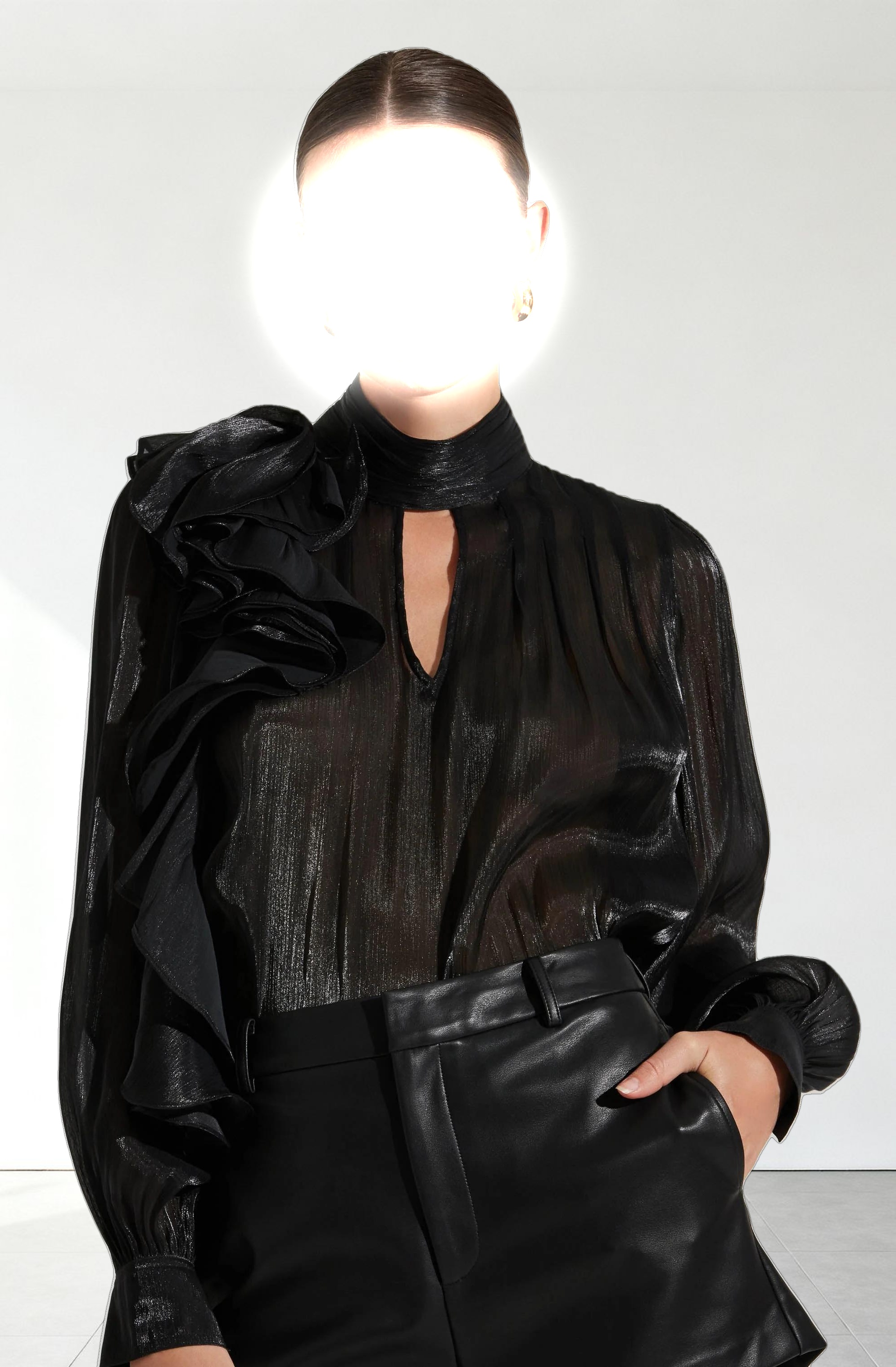 Seren Shimmer Ruffle Detail Top