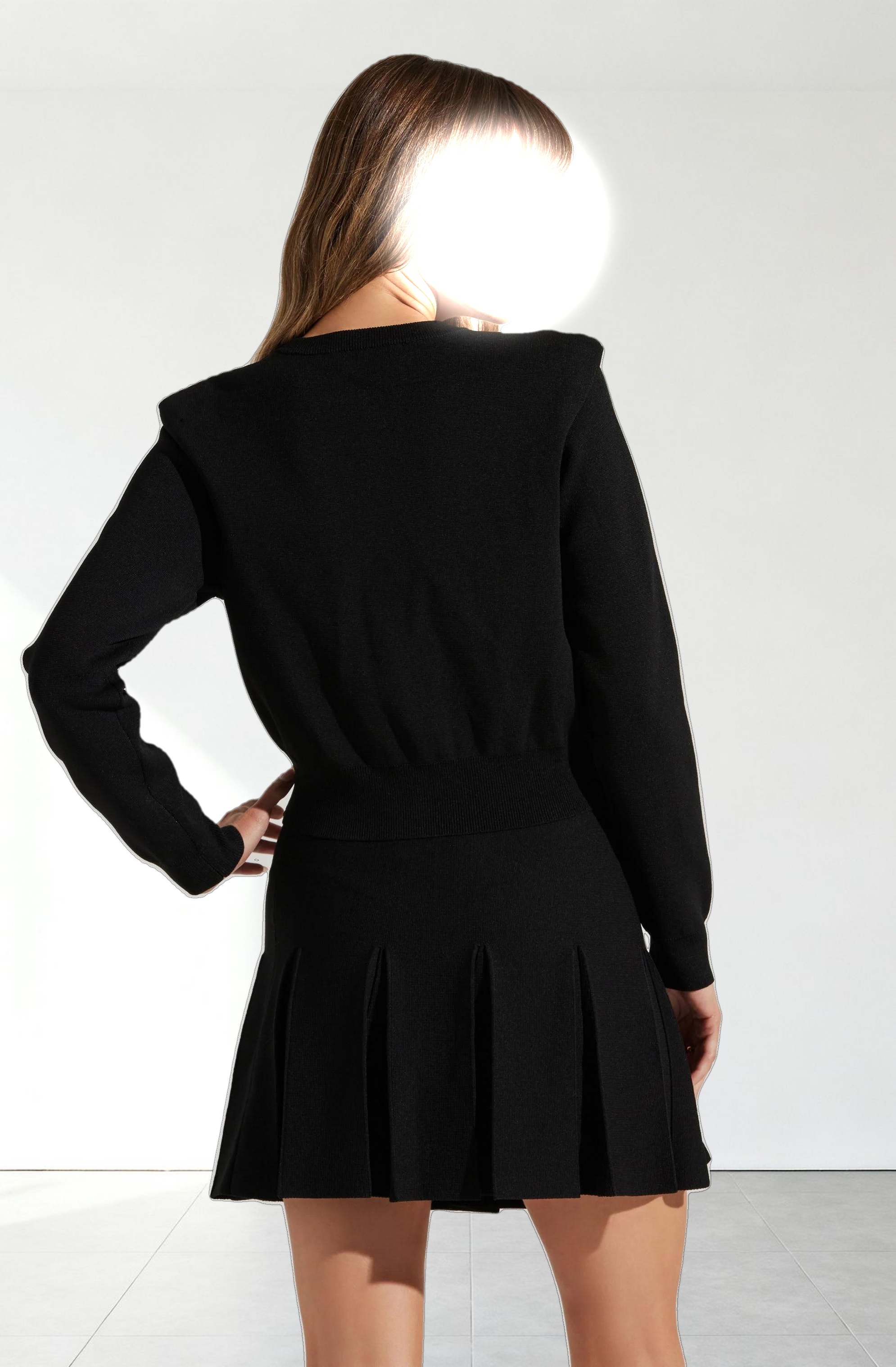 Denisa Faux Pearl Button Cardigan