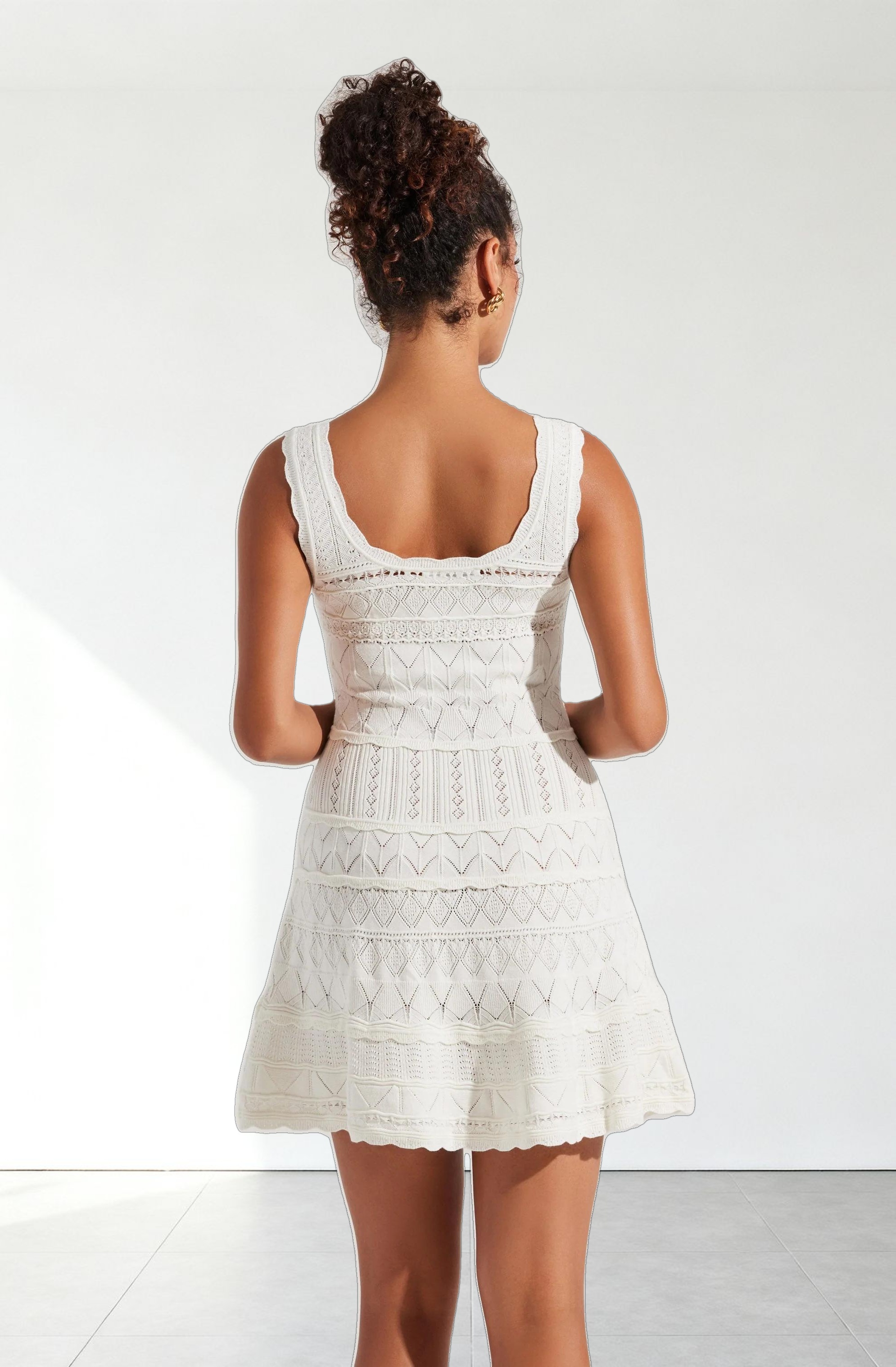 Shereena Pointelle Sweater Mini Dress