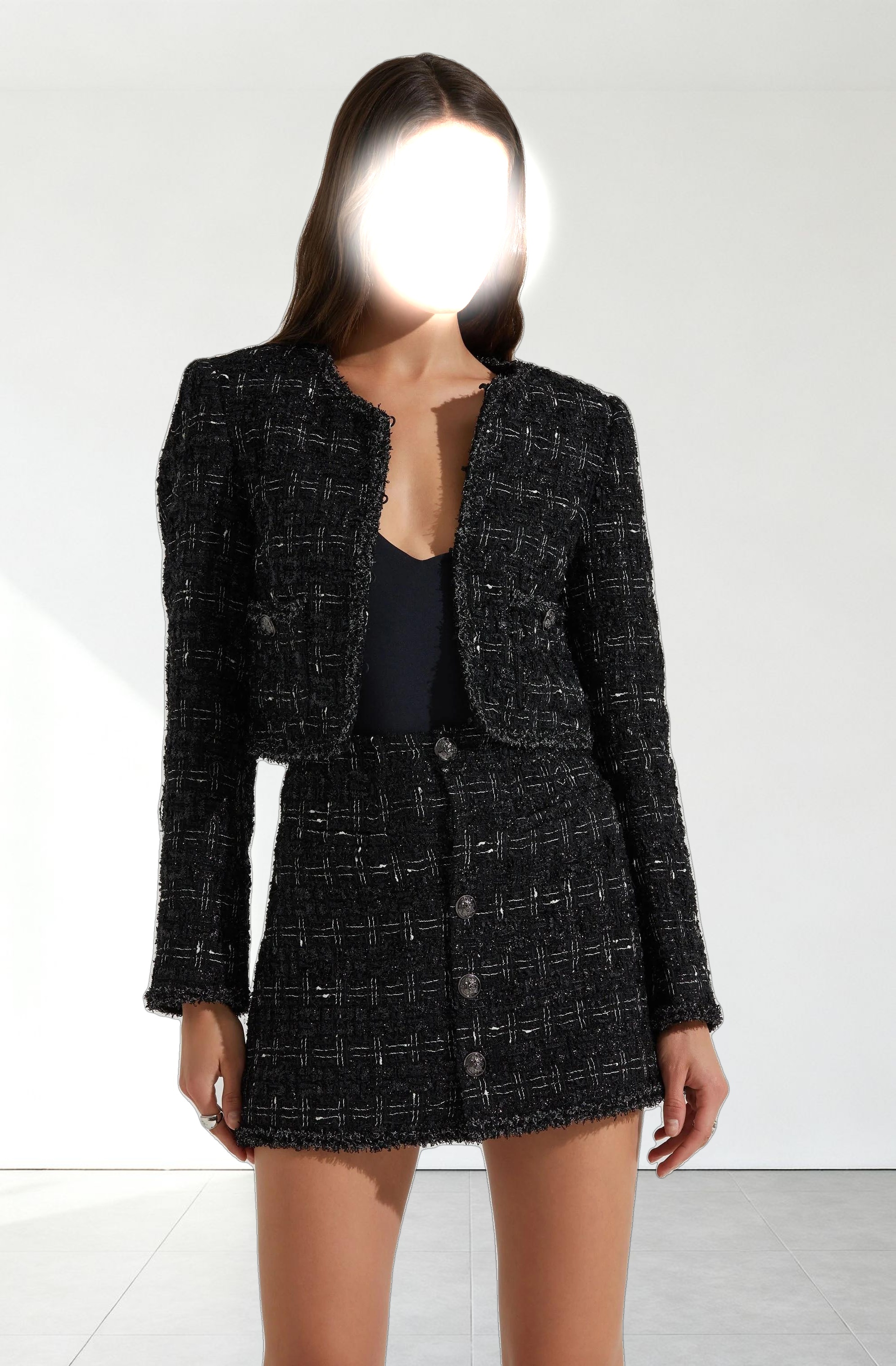 Mavey Tweed Mini Skirt