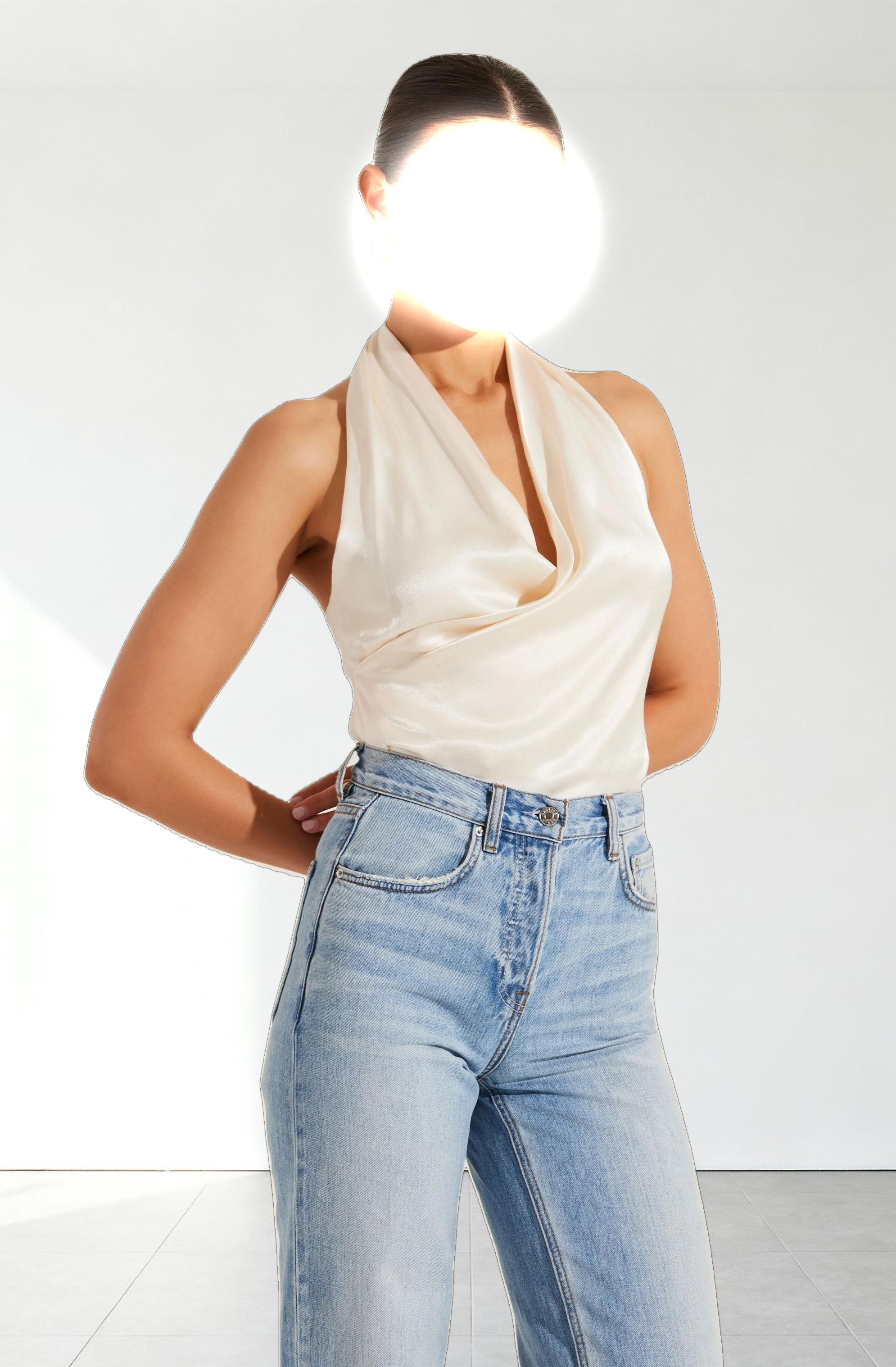 Draped Crossover Halter Top
