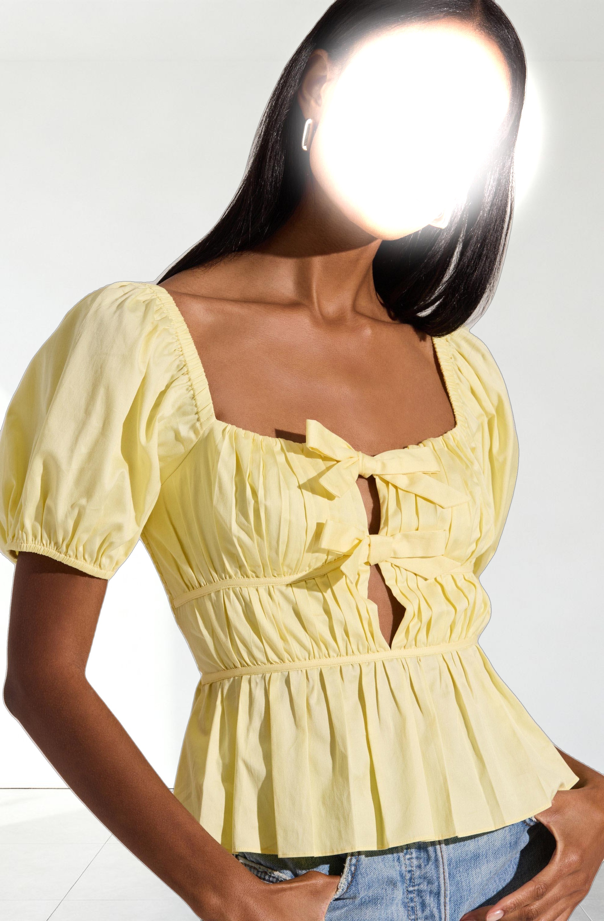 Bow Front Peplum Top