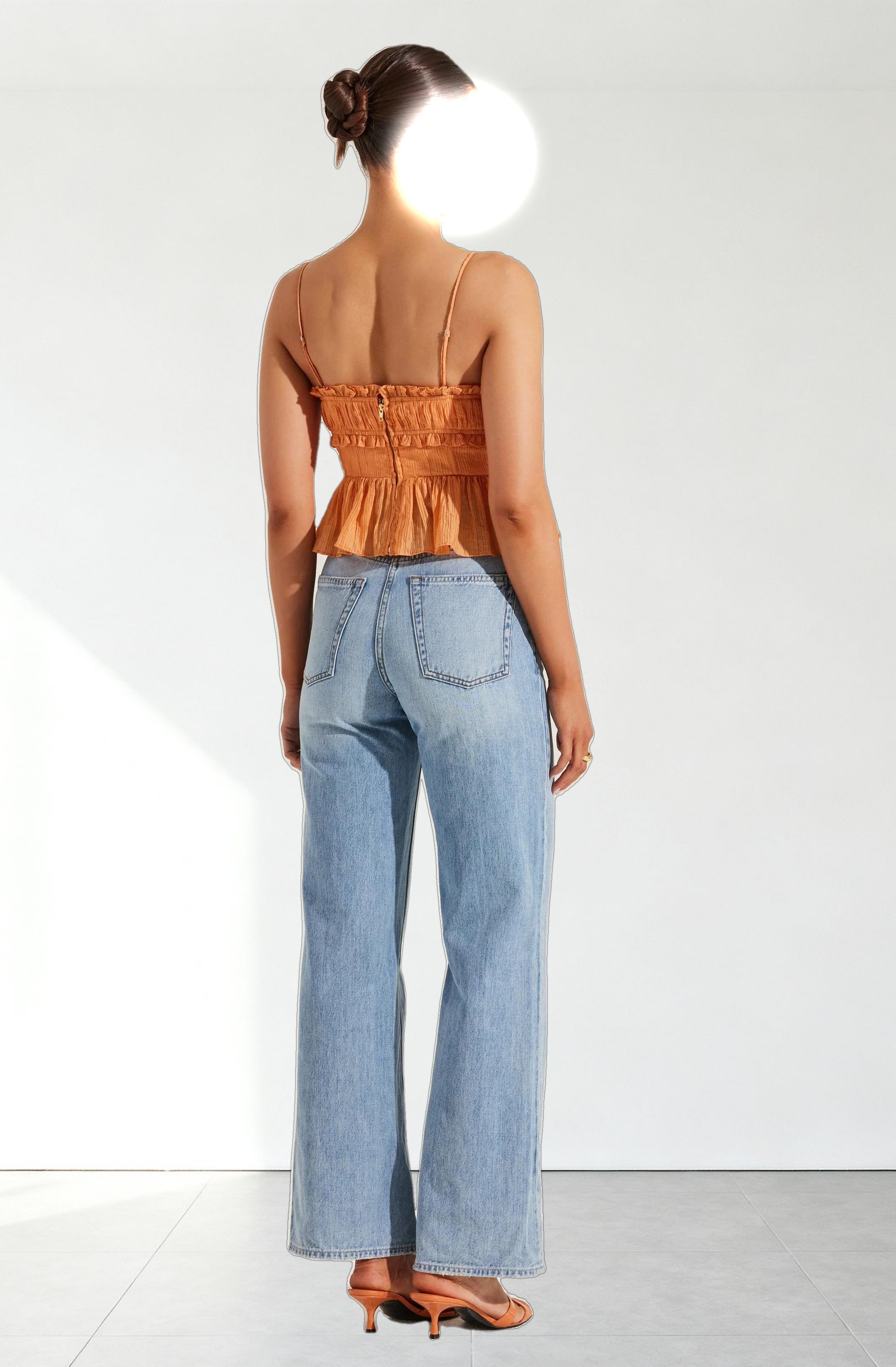 Sylvan Shirred Peplum Top