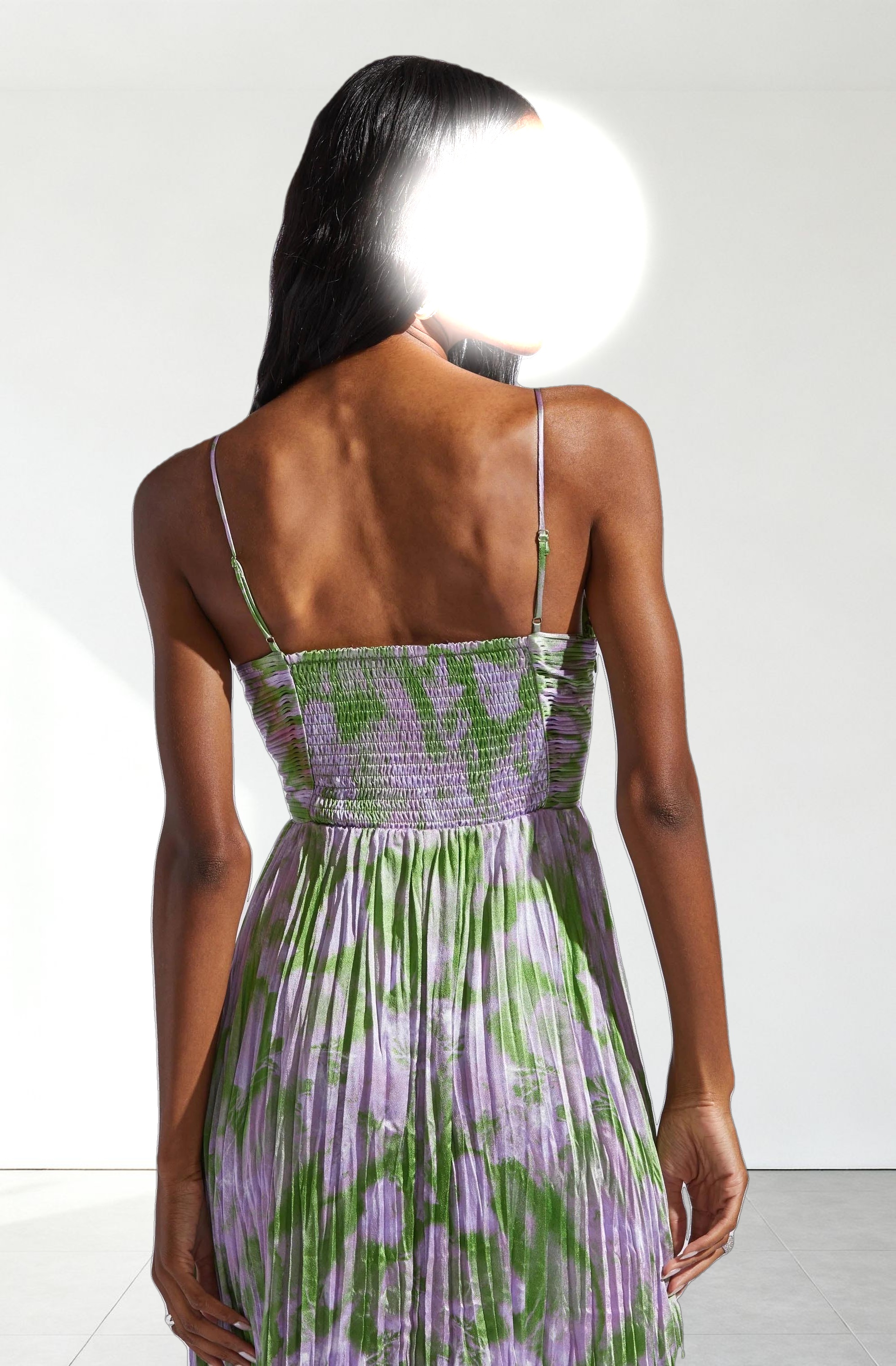 Maeve Printed Pleated Midi Dress