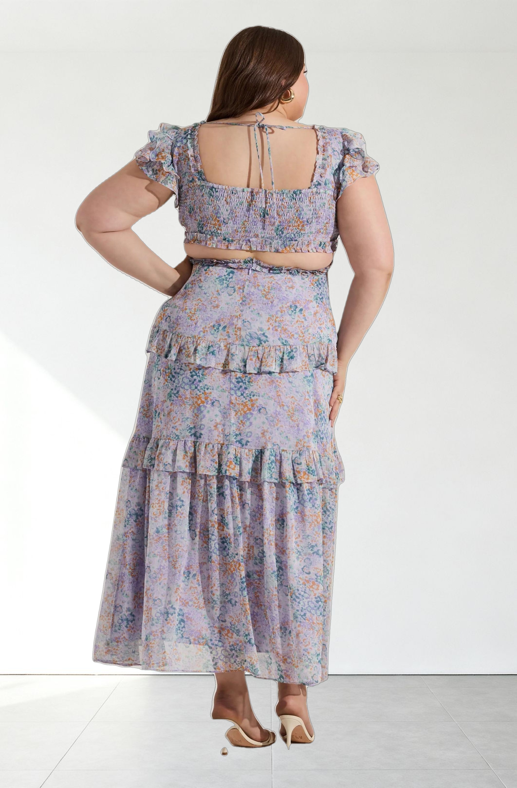 Mable Floral Tiered Ruffle Maxi Dress