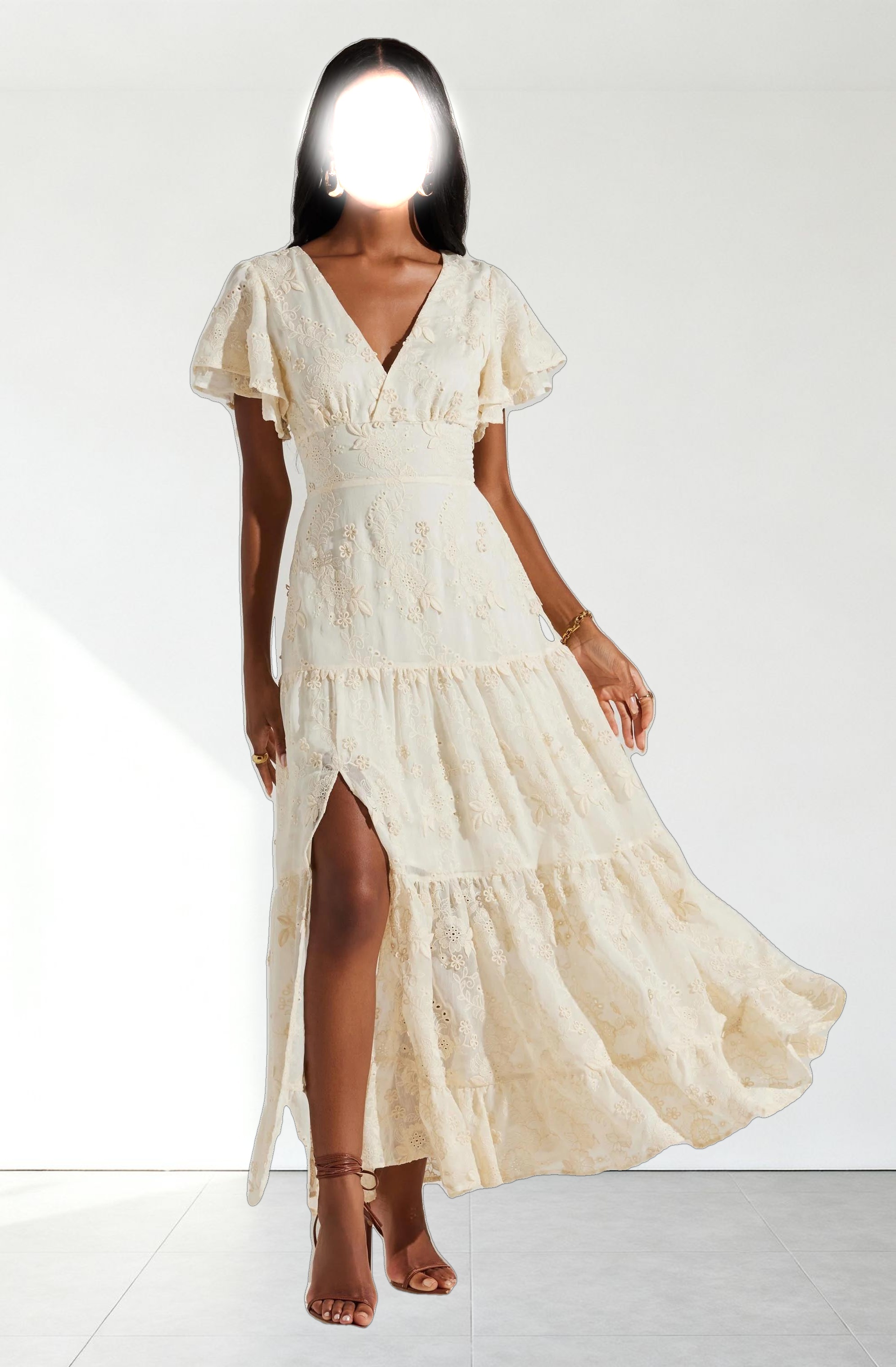 Junia Embroidered Tiered Maxi Dress