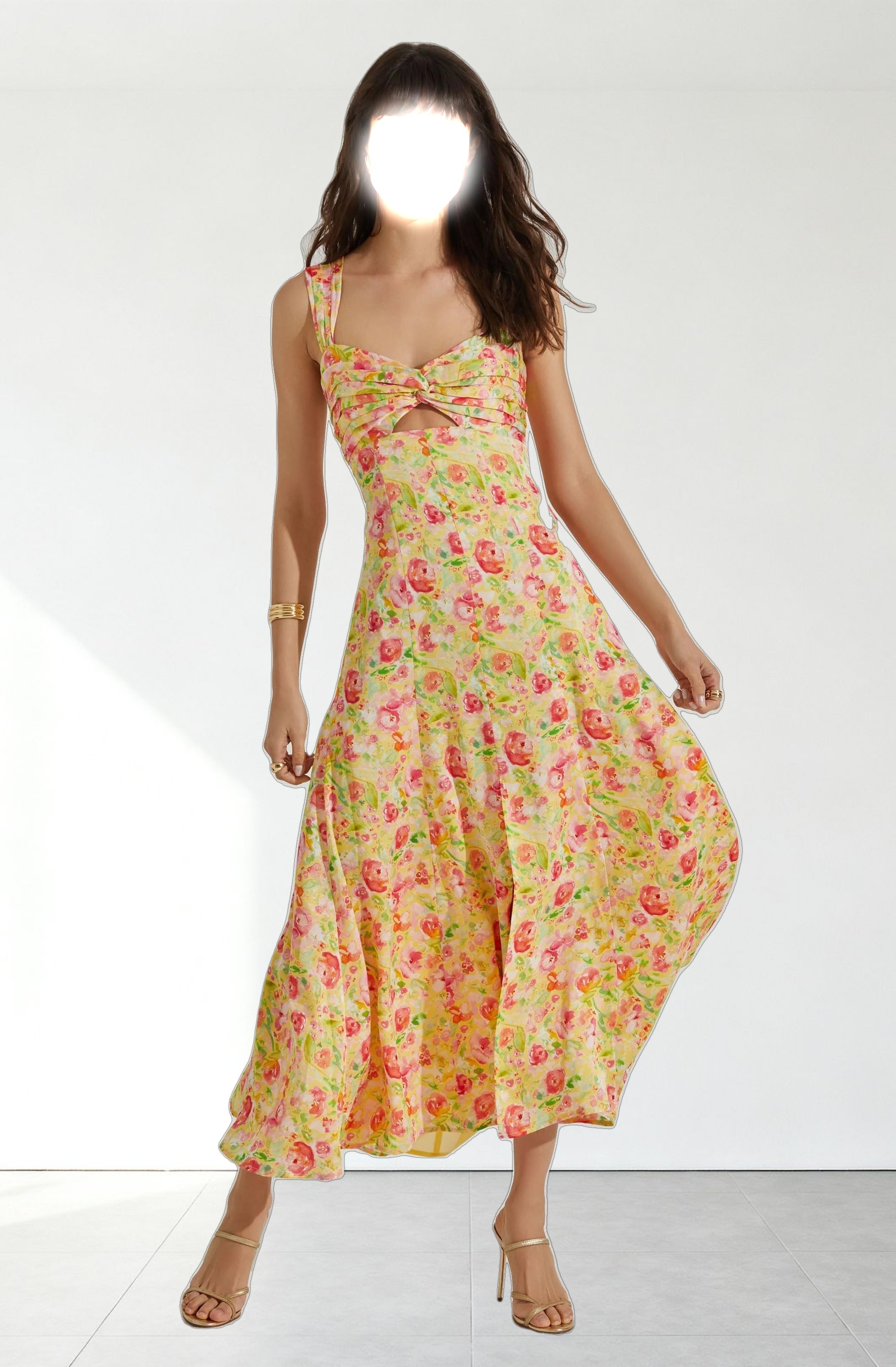 Twist Bust Midi Dress