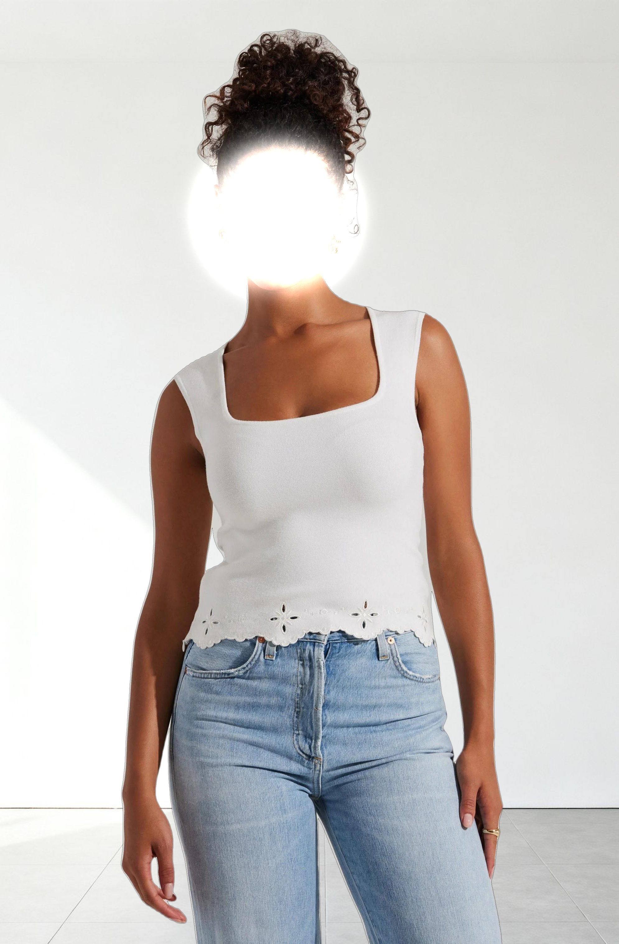 Ellamay Embroidered Trim Sweater Top