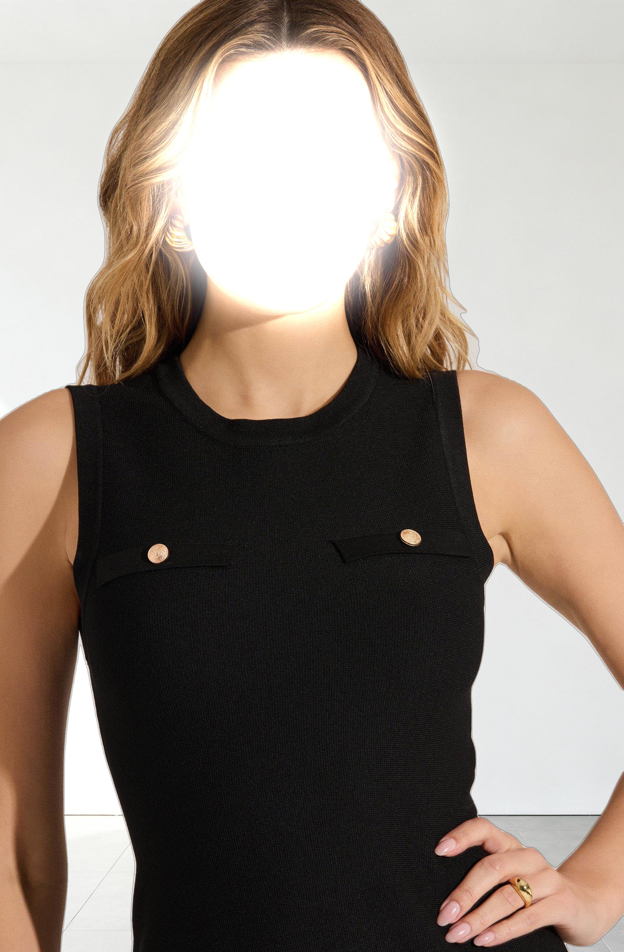 Sleeveless Pleated Skirt Mini Dress