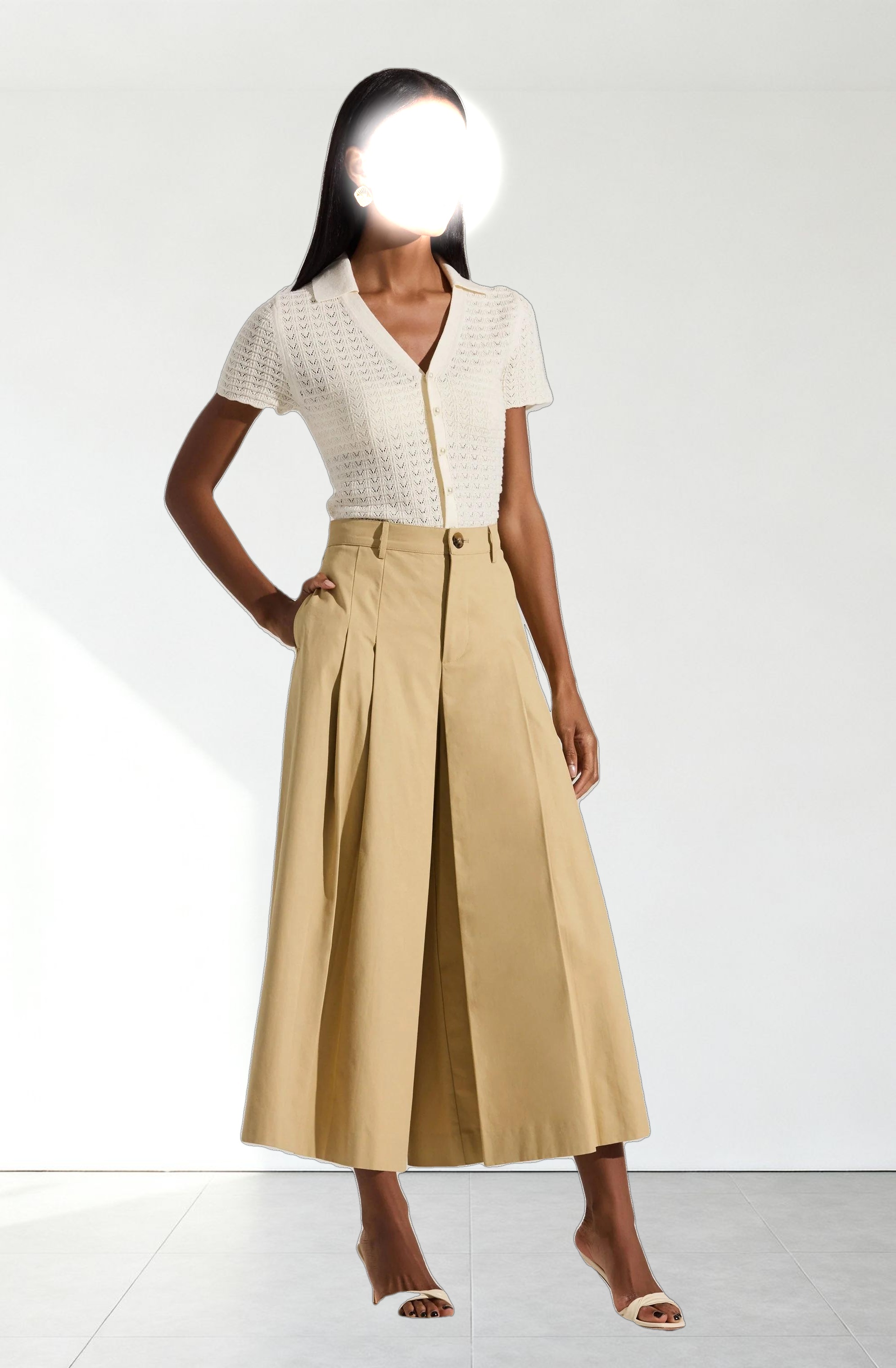 Pearl Polo Pointelle Sweater