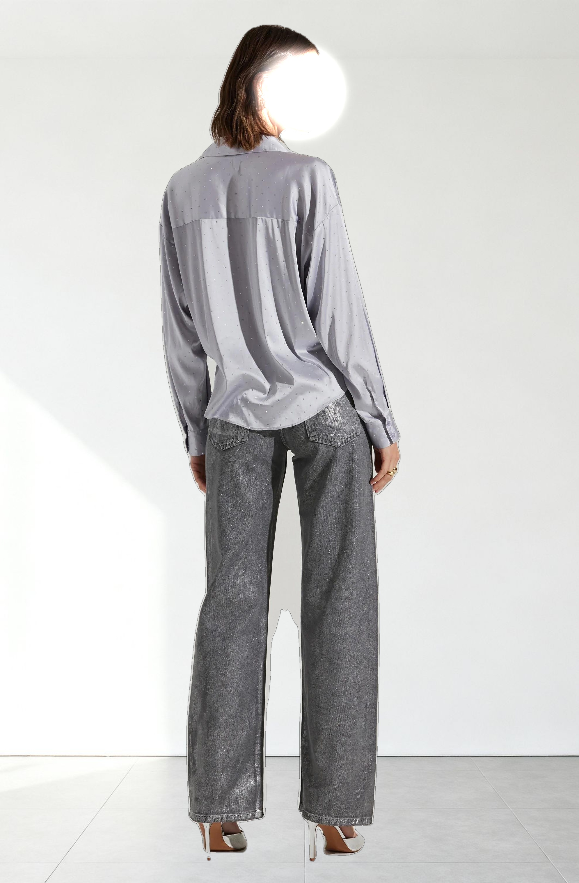 Sebio Satin Rhinestone Top