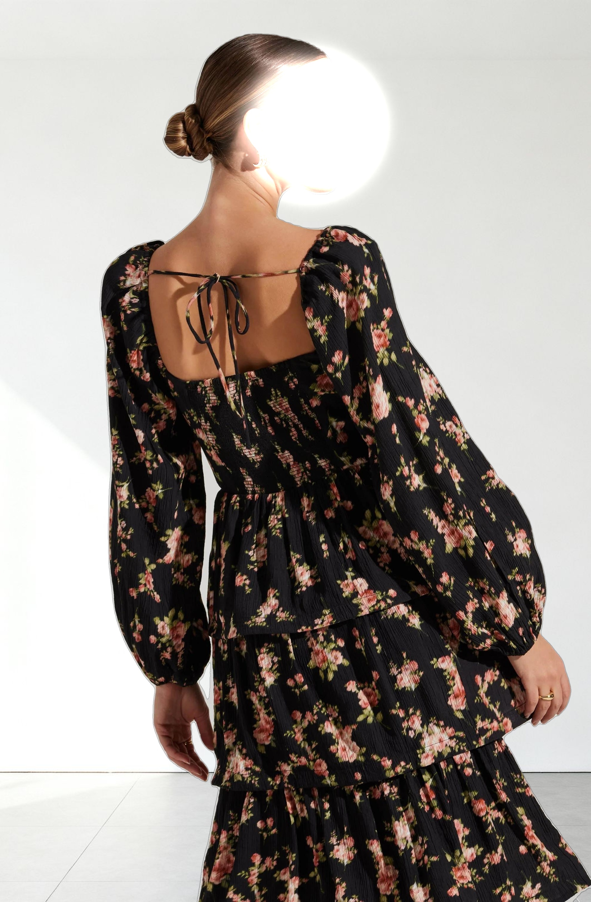 Aumie Tiered Floral Maxi Dress