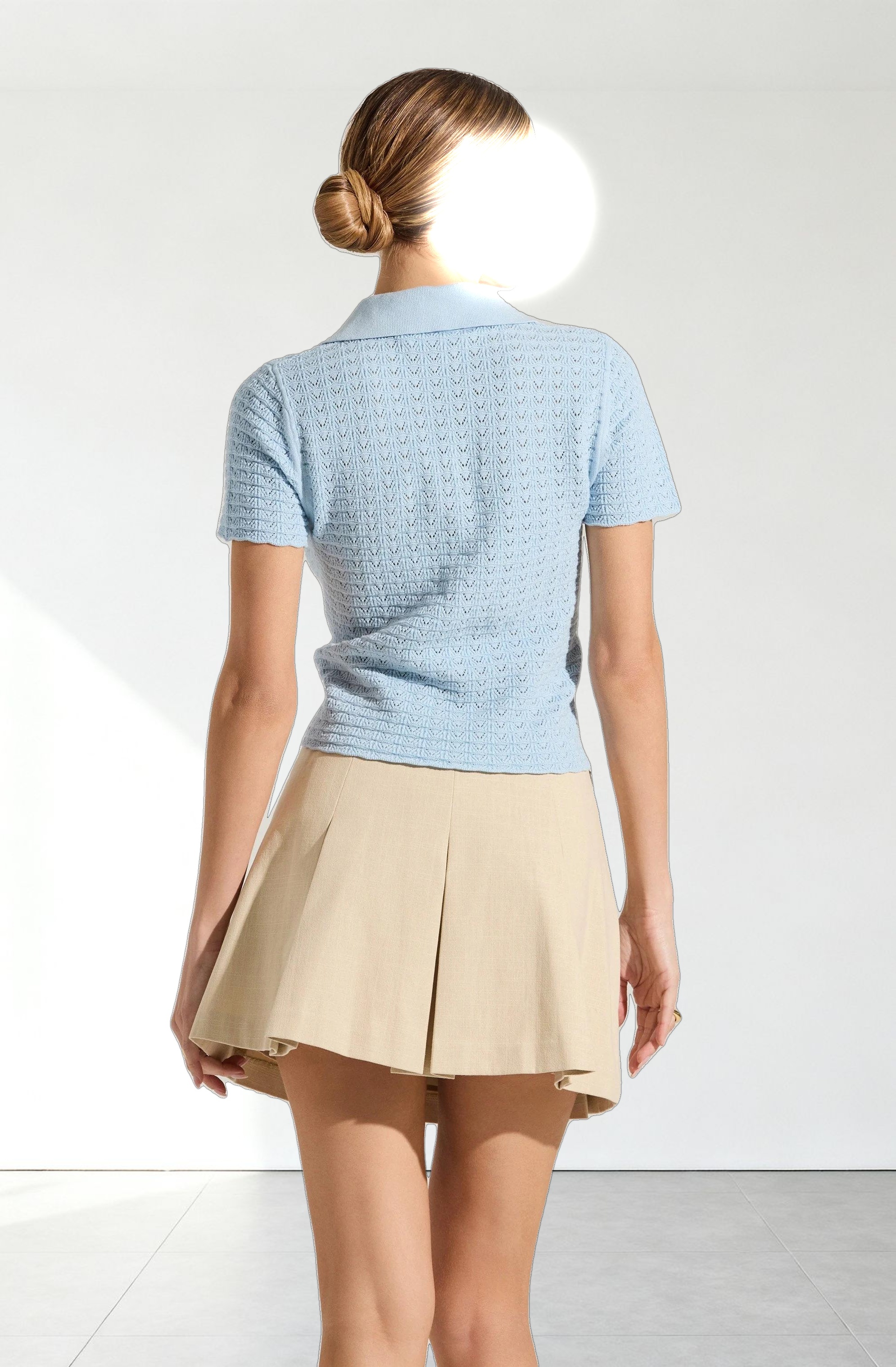 Pearl Polo Pointelle Sweater