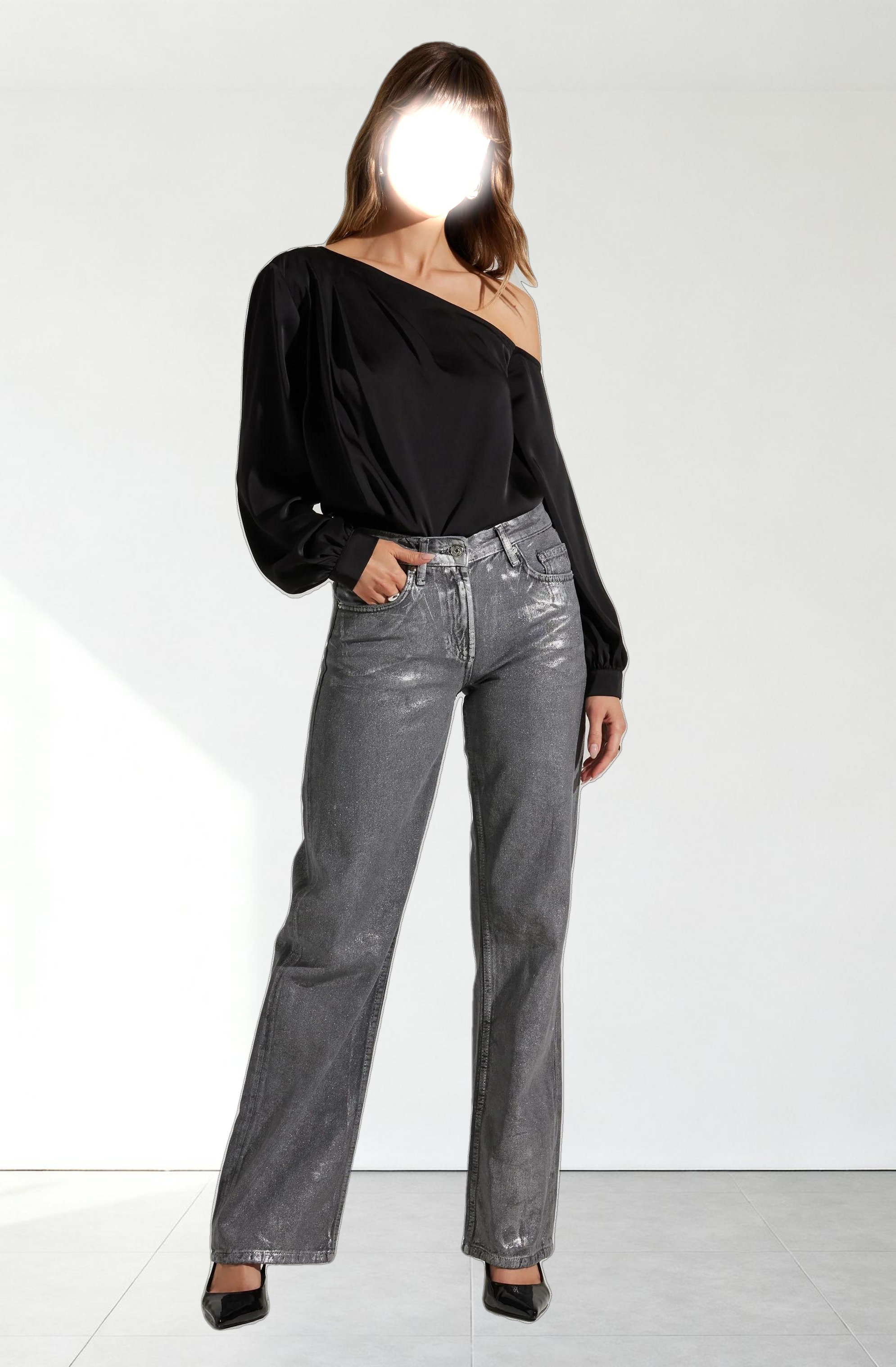 Nieves Satin One Shoulder Top