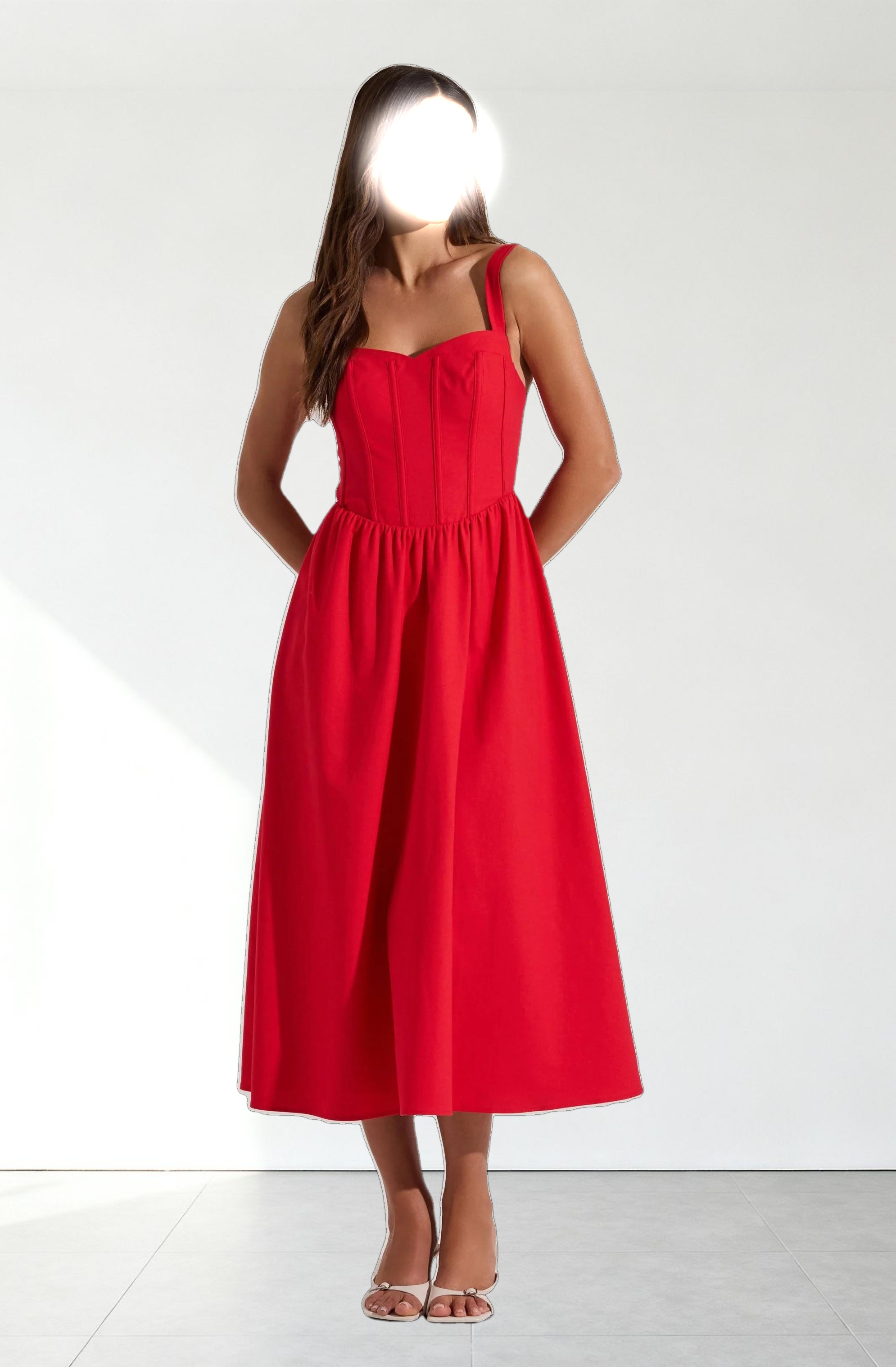 Sweetheart Corset Linen Dress