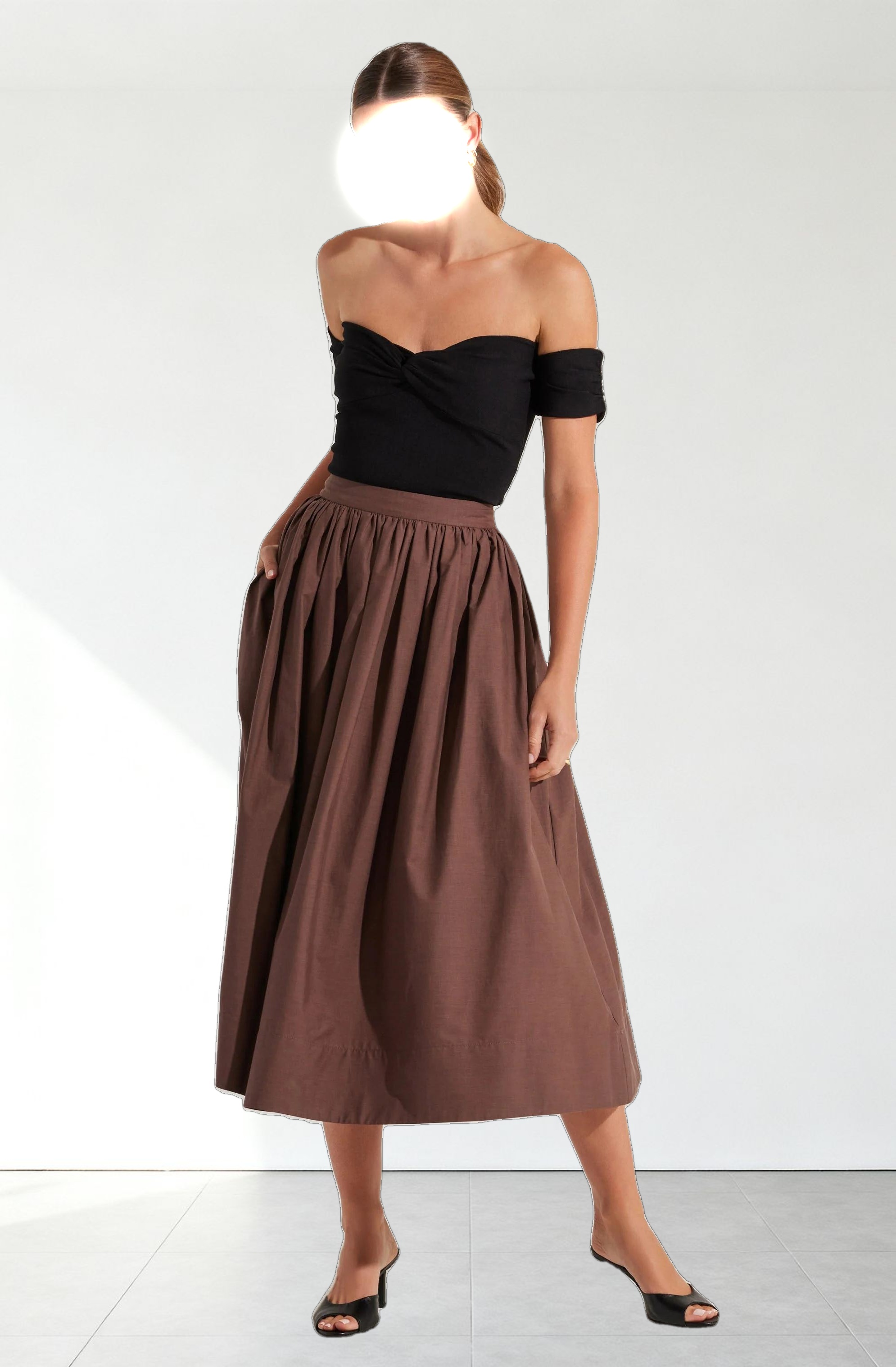 Twist Front Off Shoulder Top