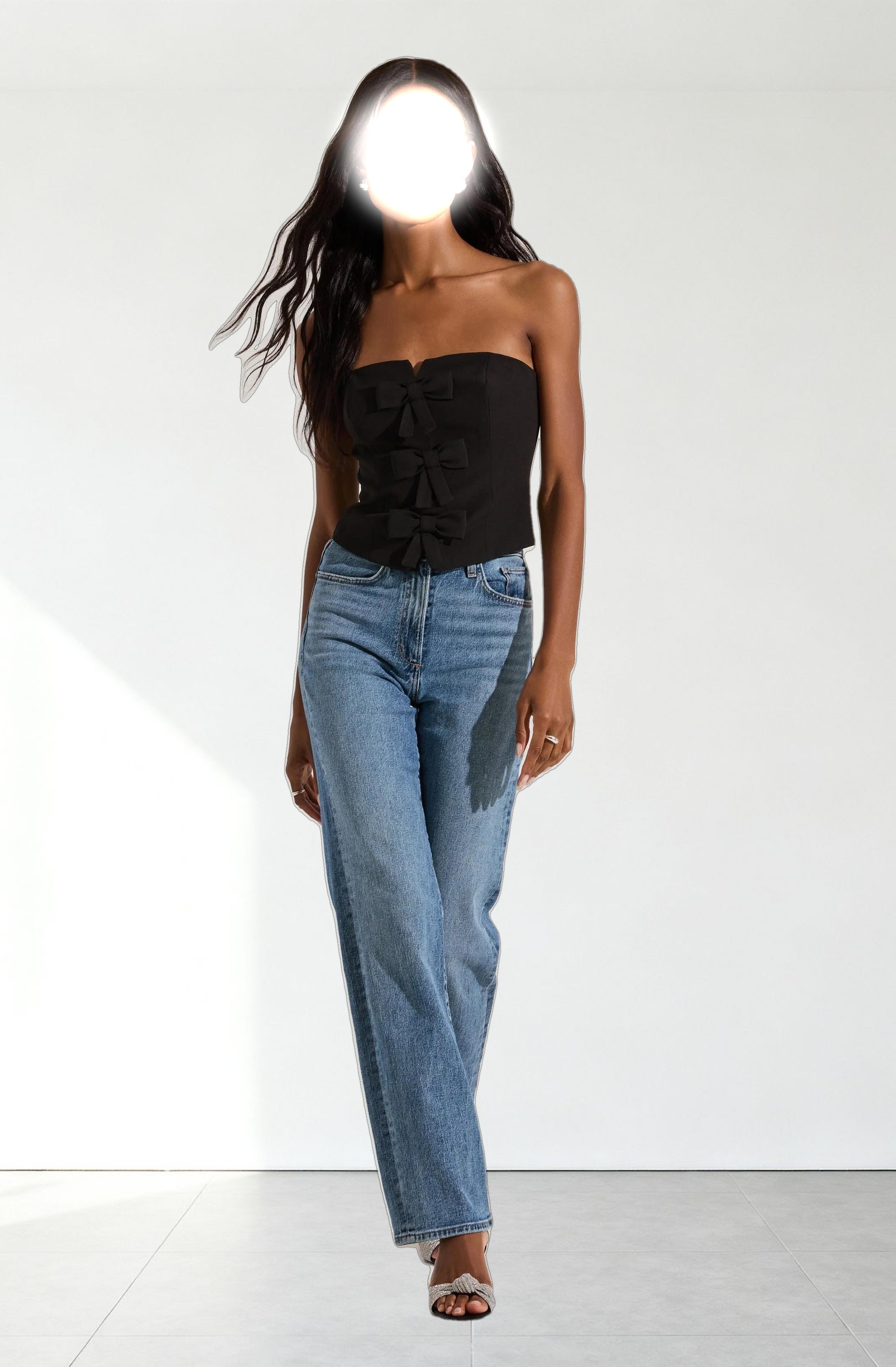 Strapless Bow Bustier Top