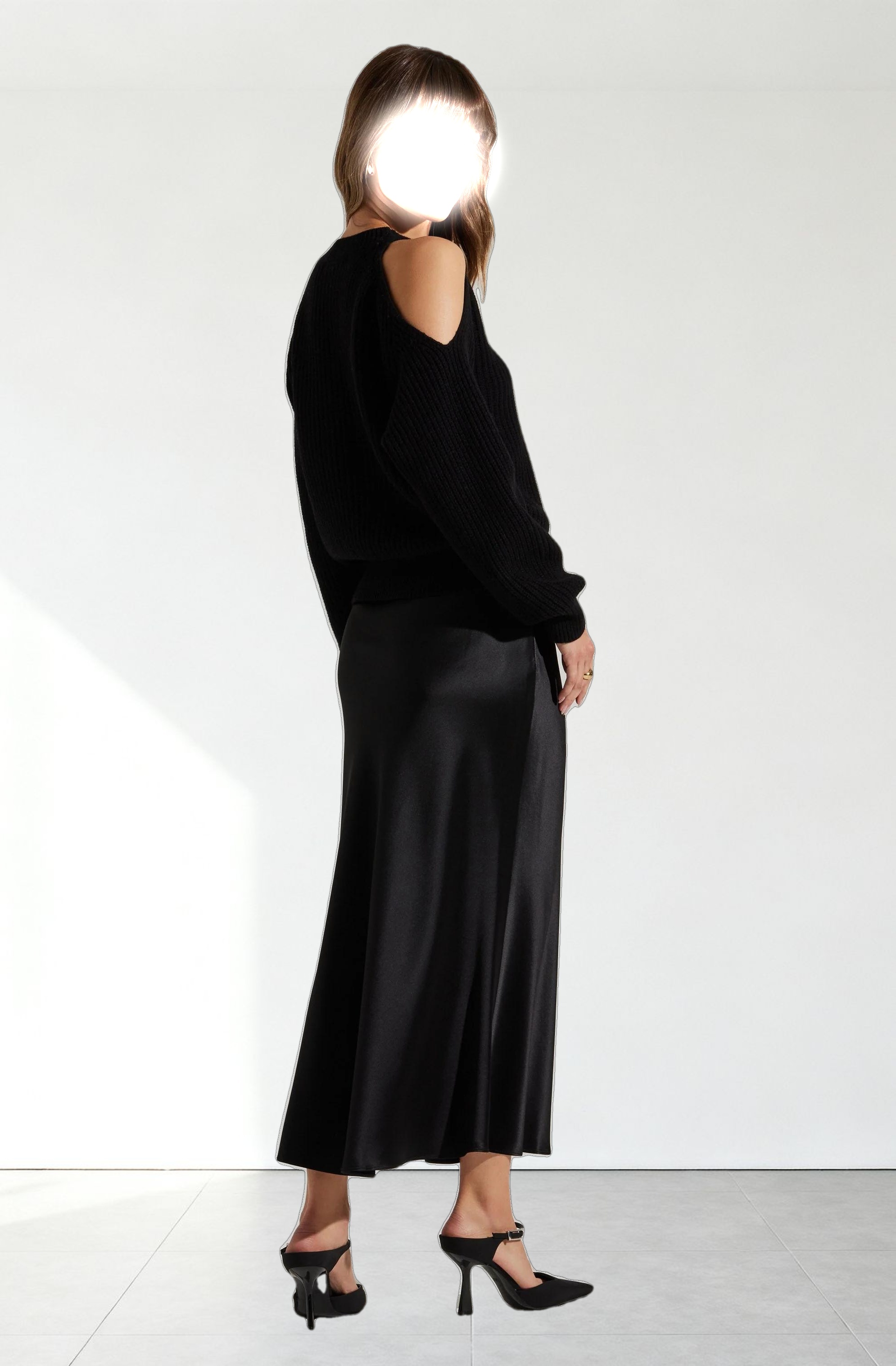 Millicent Ribbed Cold Shoulder Sweater