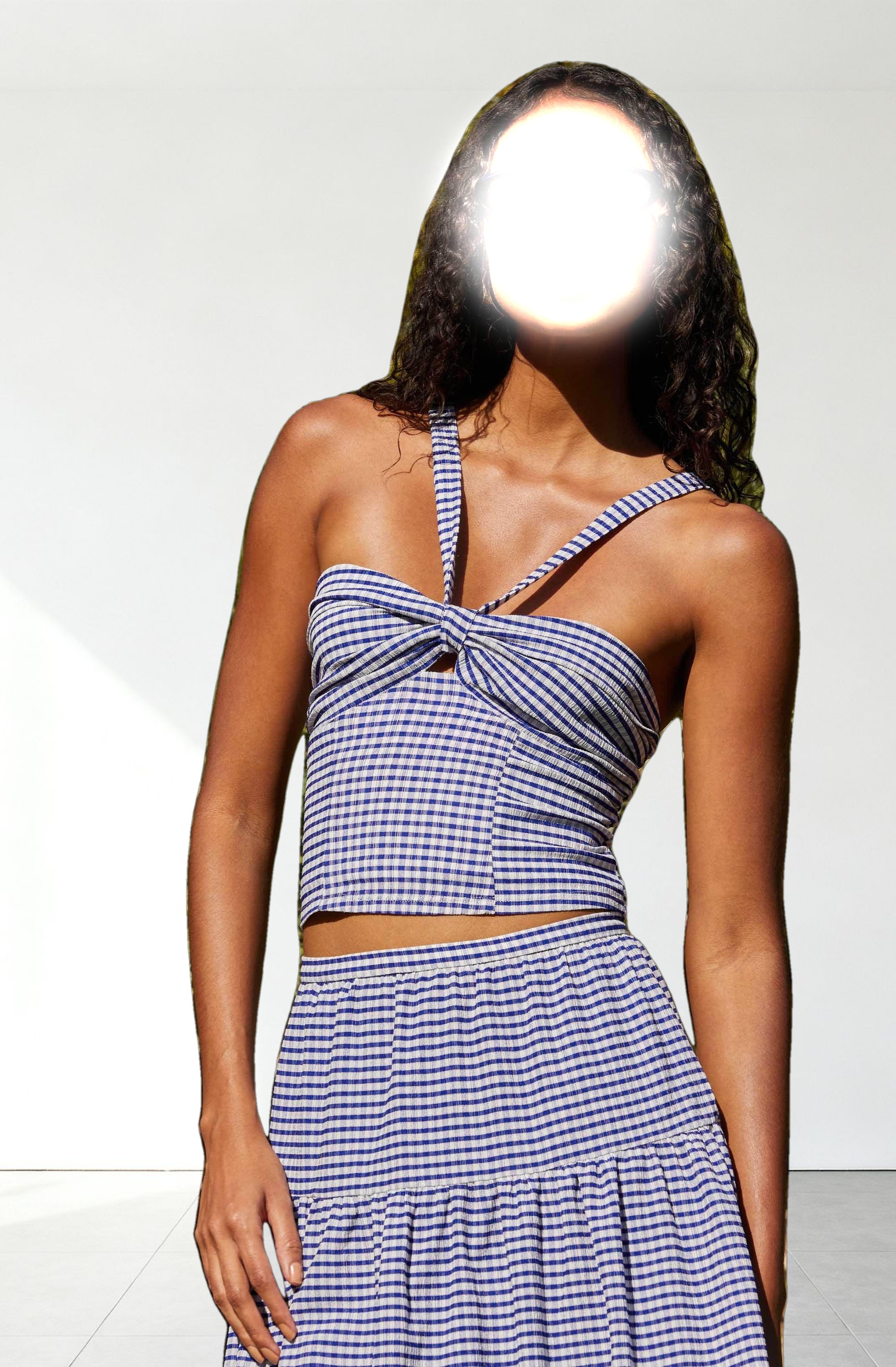 Gingham Sweetheart Crop Top